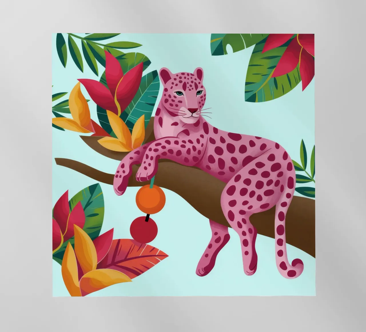 Leopardo rosa esotico pellicola backlit da Veiled Canvas