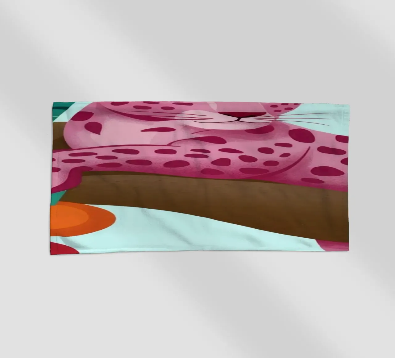 Leopardo rosa esotico telo mare da Veiled Canvas
