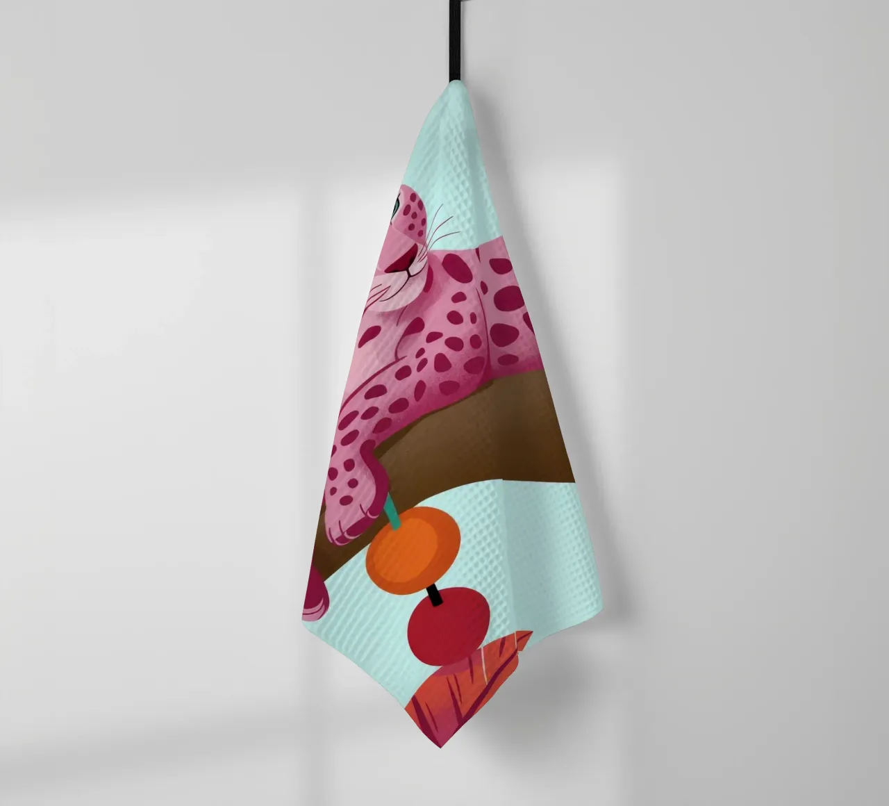 Leopardo rosa esotico canovaccio da cucina da Veiled Canvas