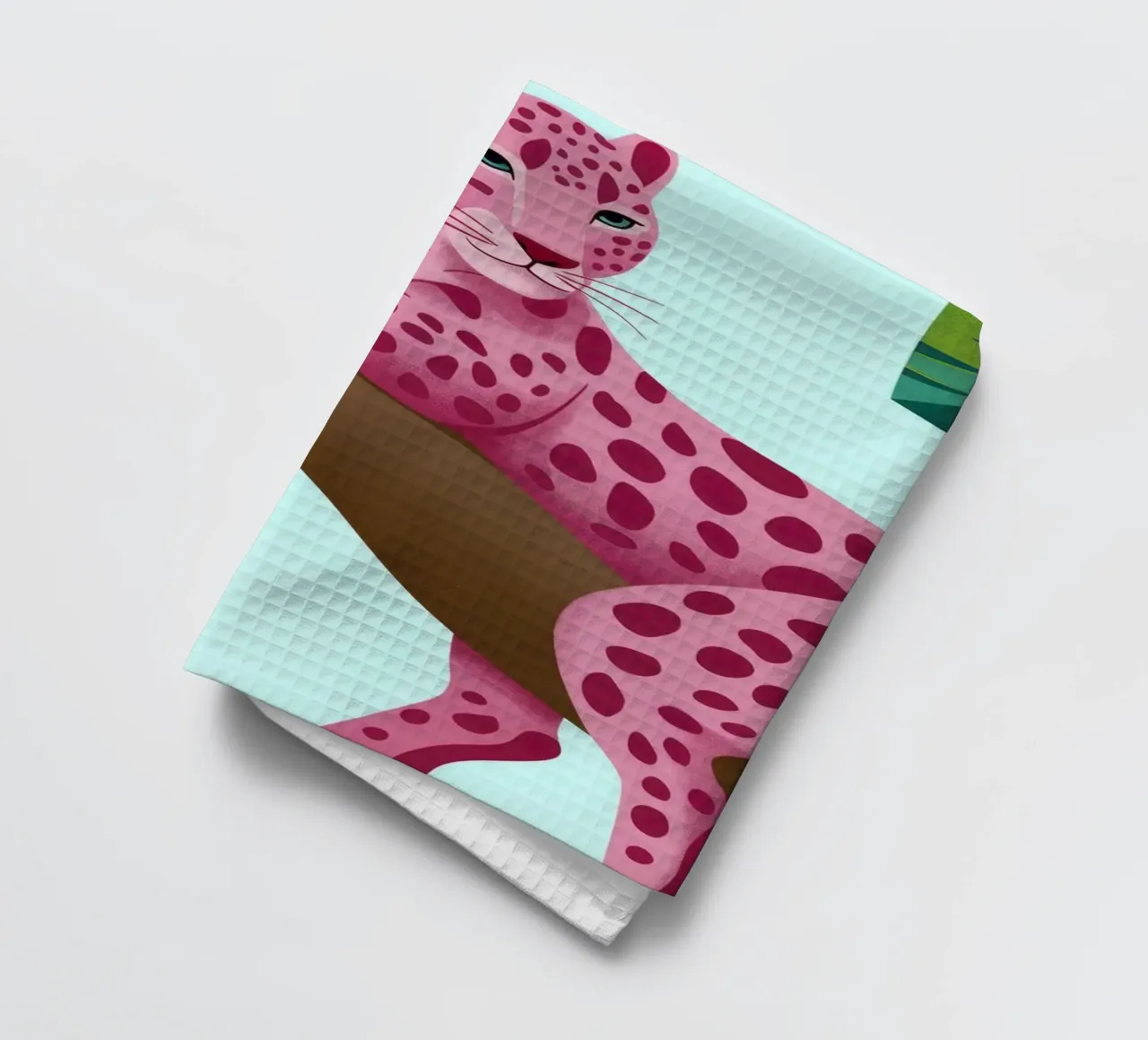 Leopardo rosa esotico canovaccio da cucina da Veiled Canvas