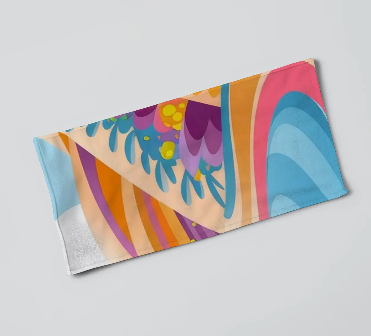 Colorful Coastal Waves towel by Veiled Canvas