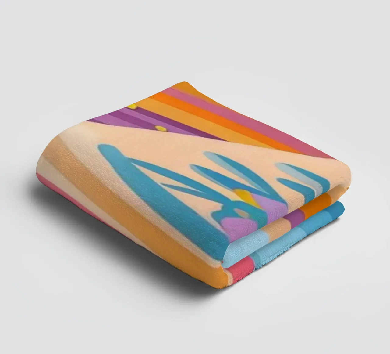 Colorful Coastal Waves towel by Veiled Canvas