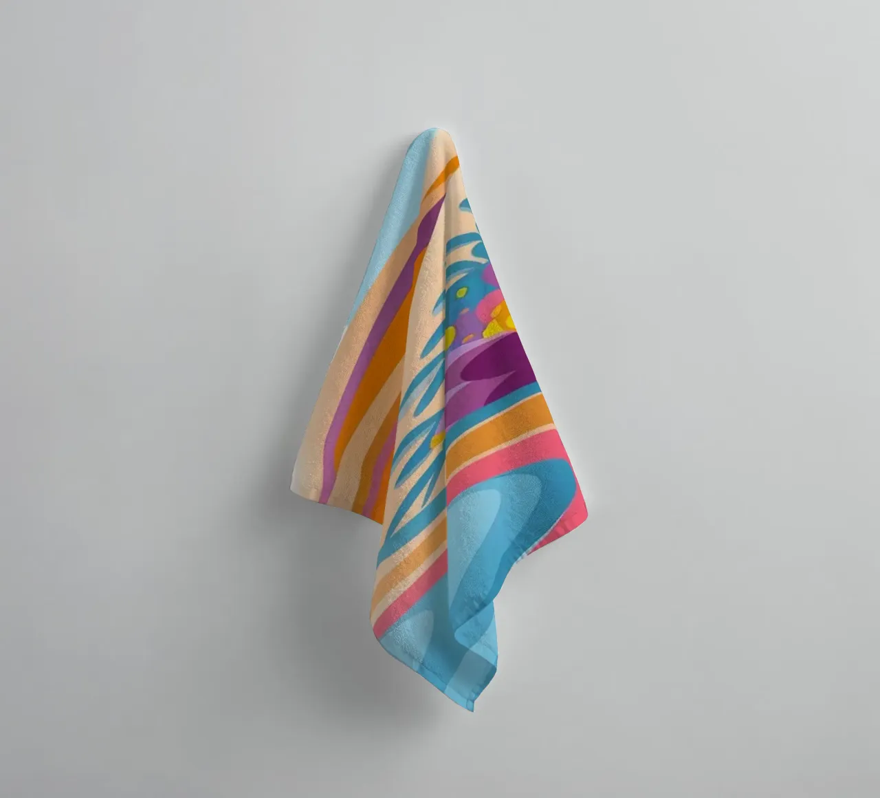 Colorful Coastal Waves towel by Veiled Canvas