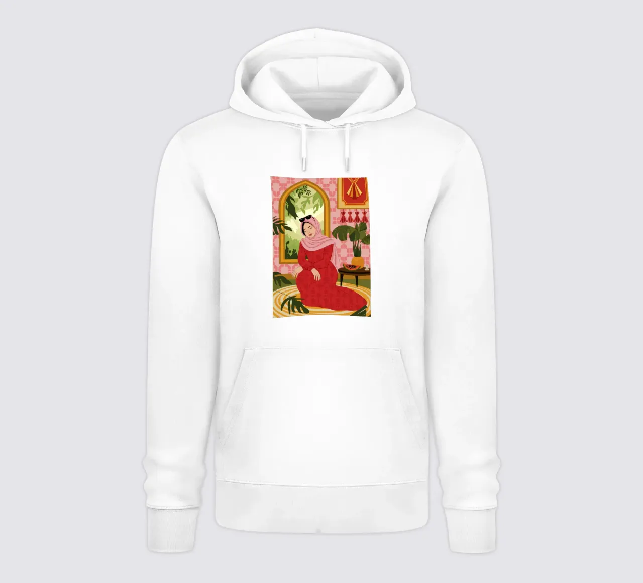 Rosso maestoso Serenity felpa con cappuccio da Veiled Canvas