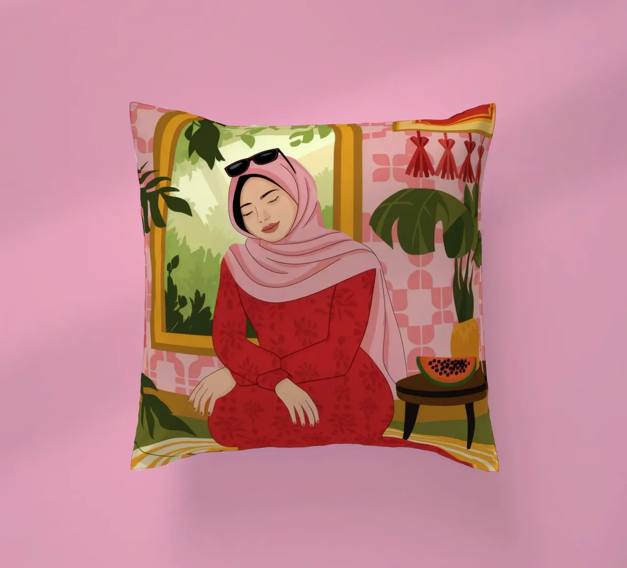 Rosso maestoso Serenity cuscino da Veiled Canvas