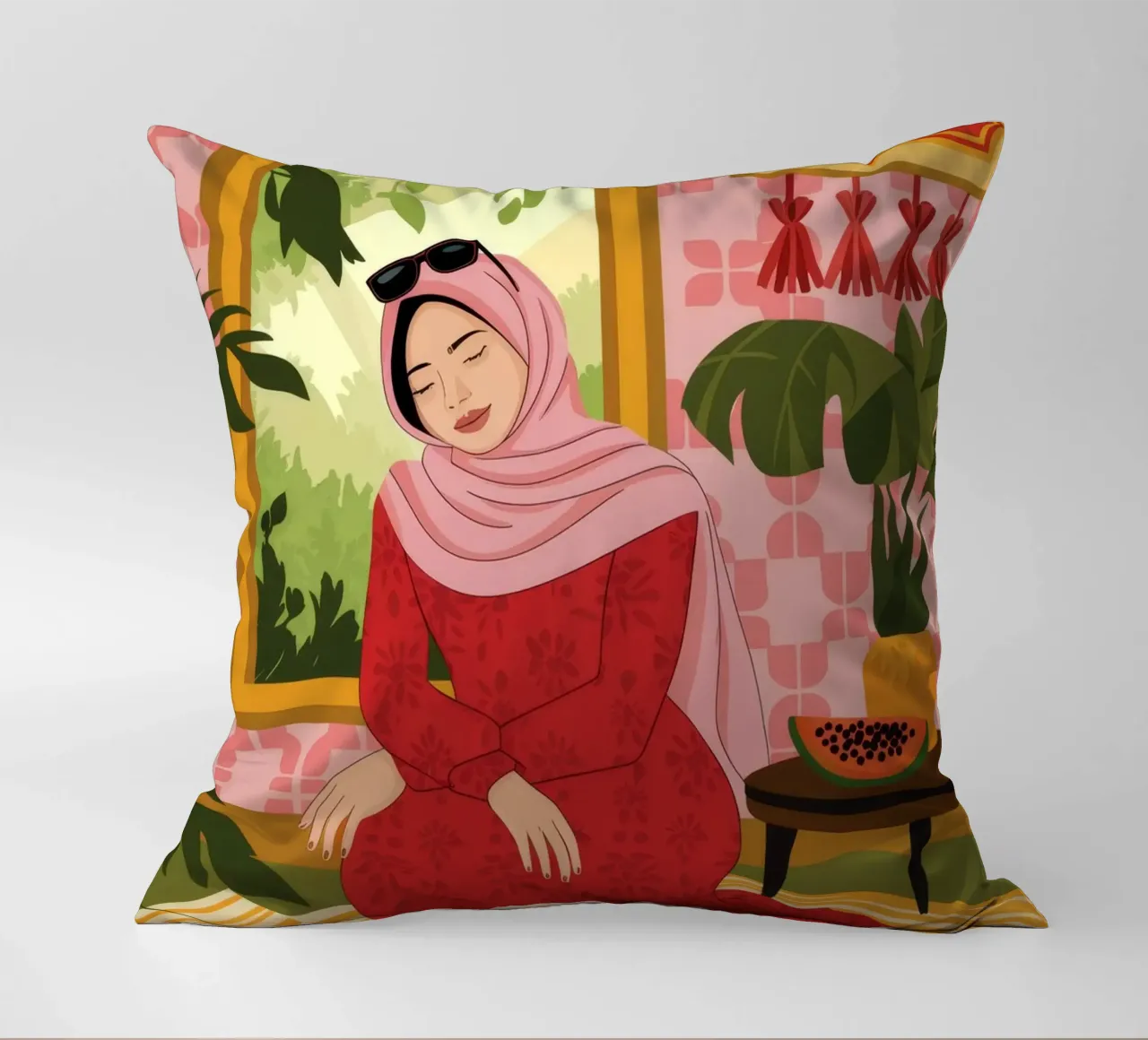 Rosso maestoso Serenity cuscino da Veiled Canvas