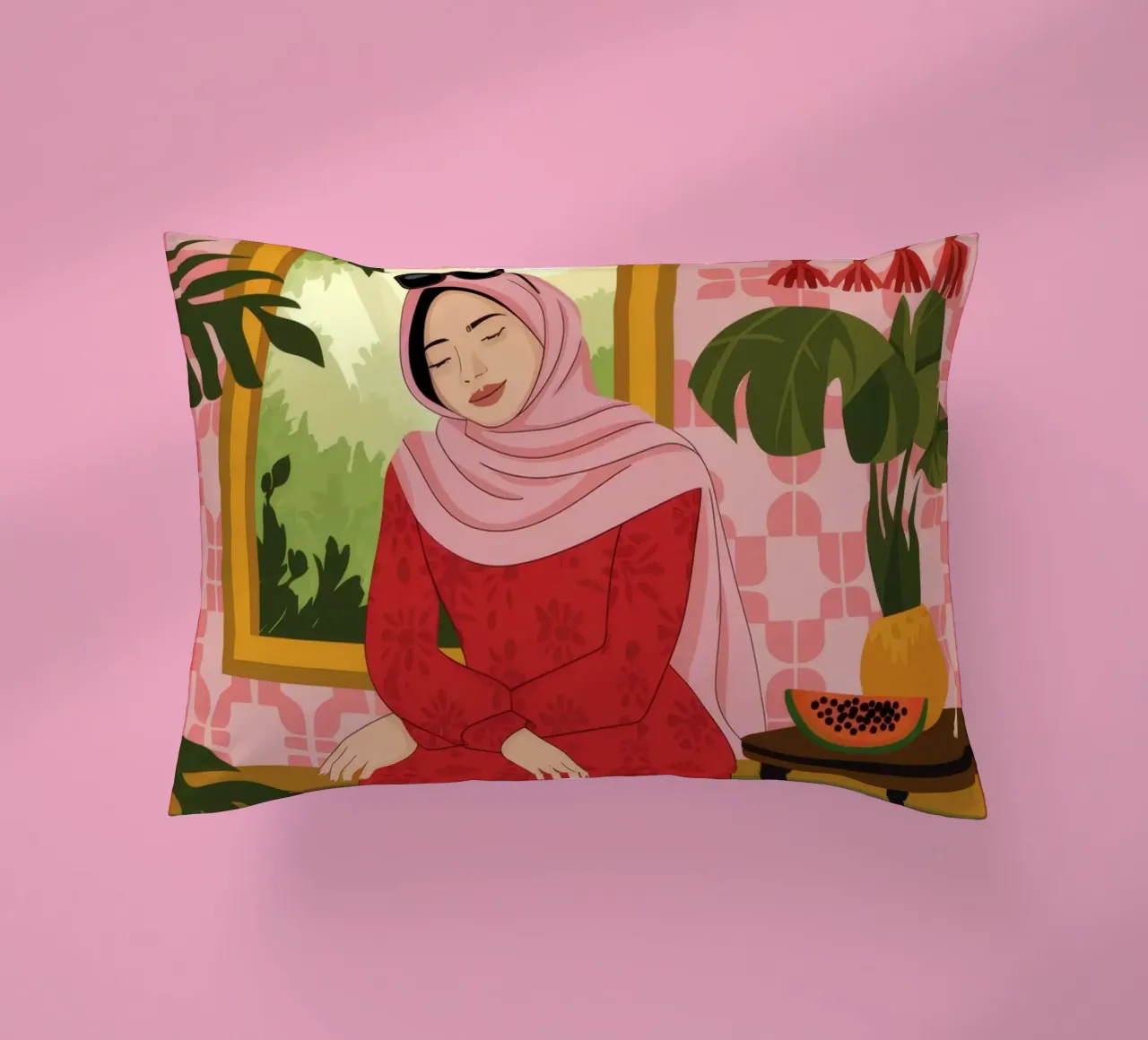 Rosso maestoso Serenity cuscino da Veiled Canvas