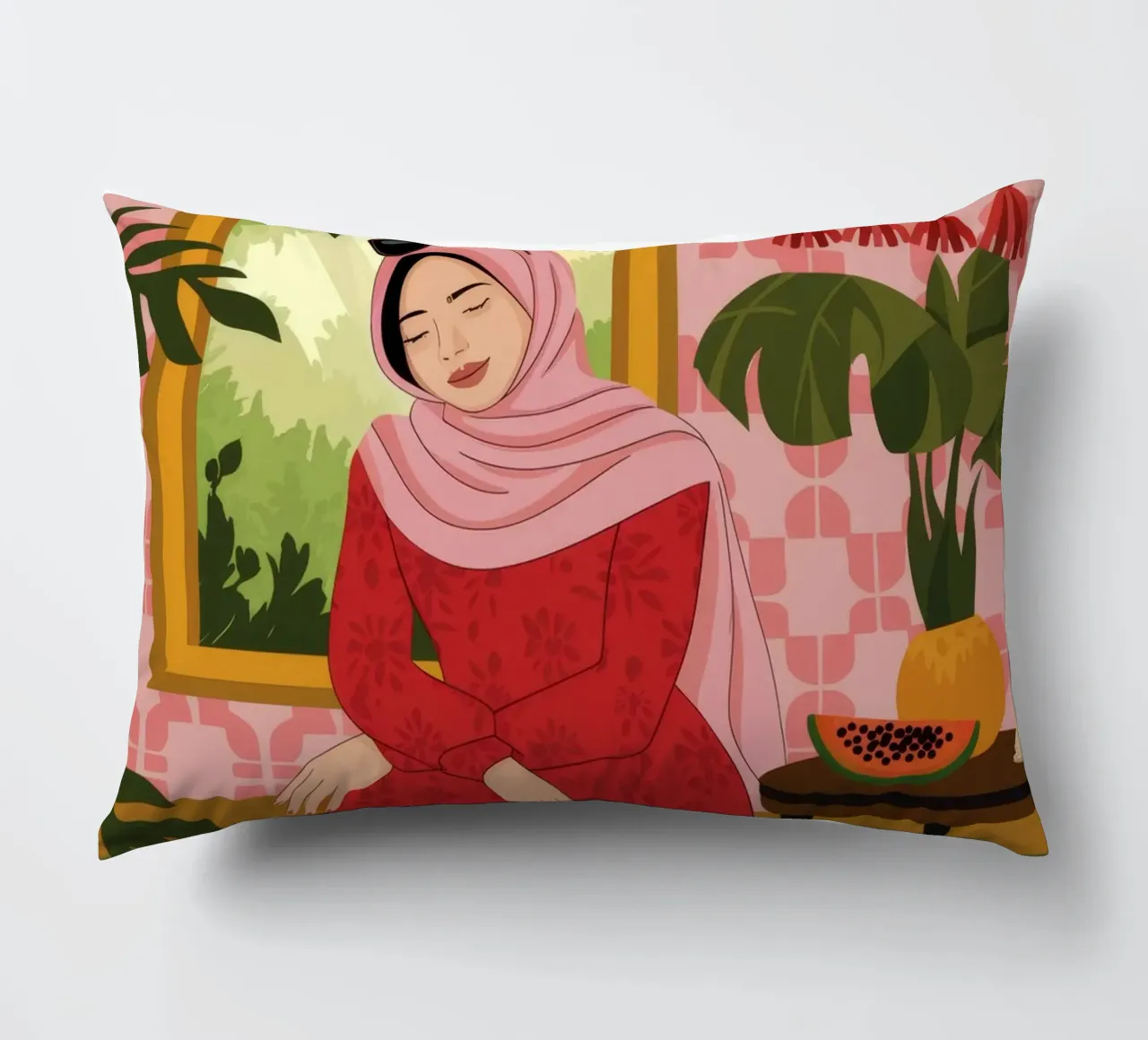Rosso maestoso Serenity cuscino da Veiled Canvas