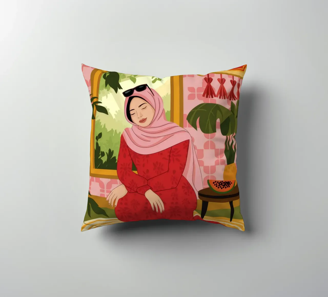 Rosso maestoso Serenity cuscino da Veiled Canvas