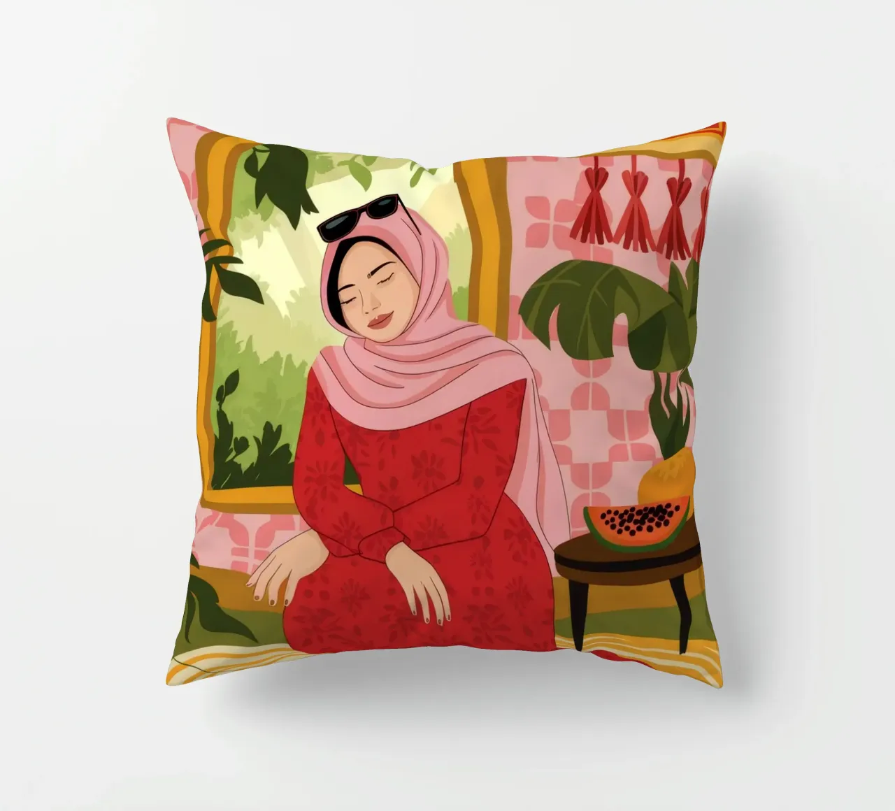 Rosso maestoso Serenity cuscino da Veiled Canvas