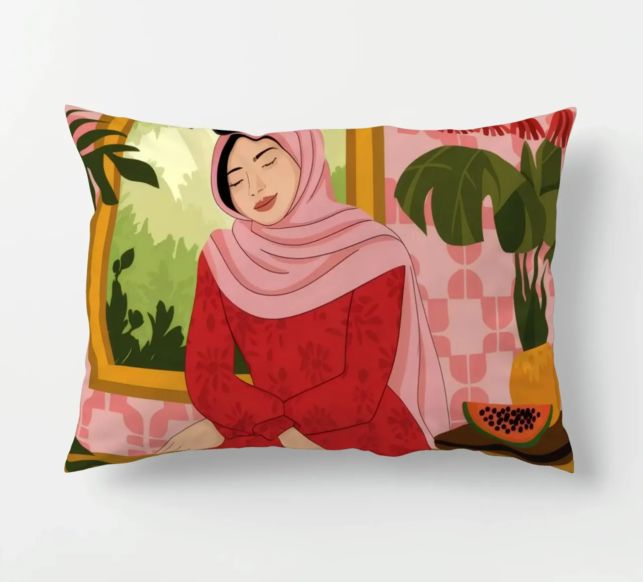 Rosso maestoso Serenity cuscino da Veiled Canvas