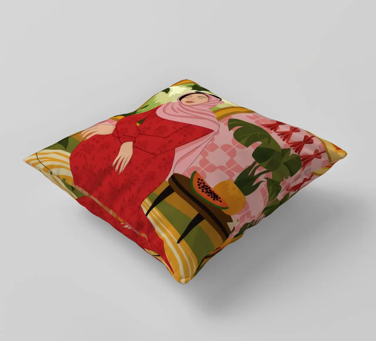 Rosso maestoso Serenity cuscino da Veiled Canvas