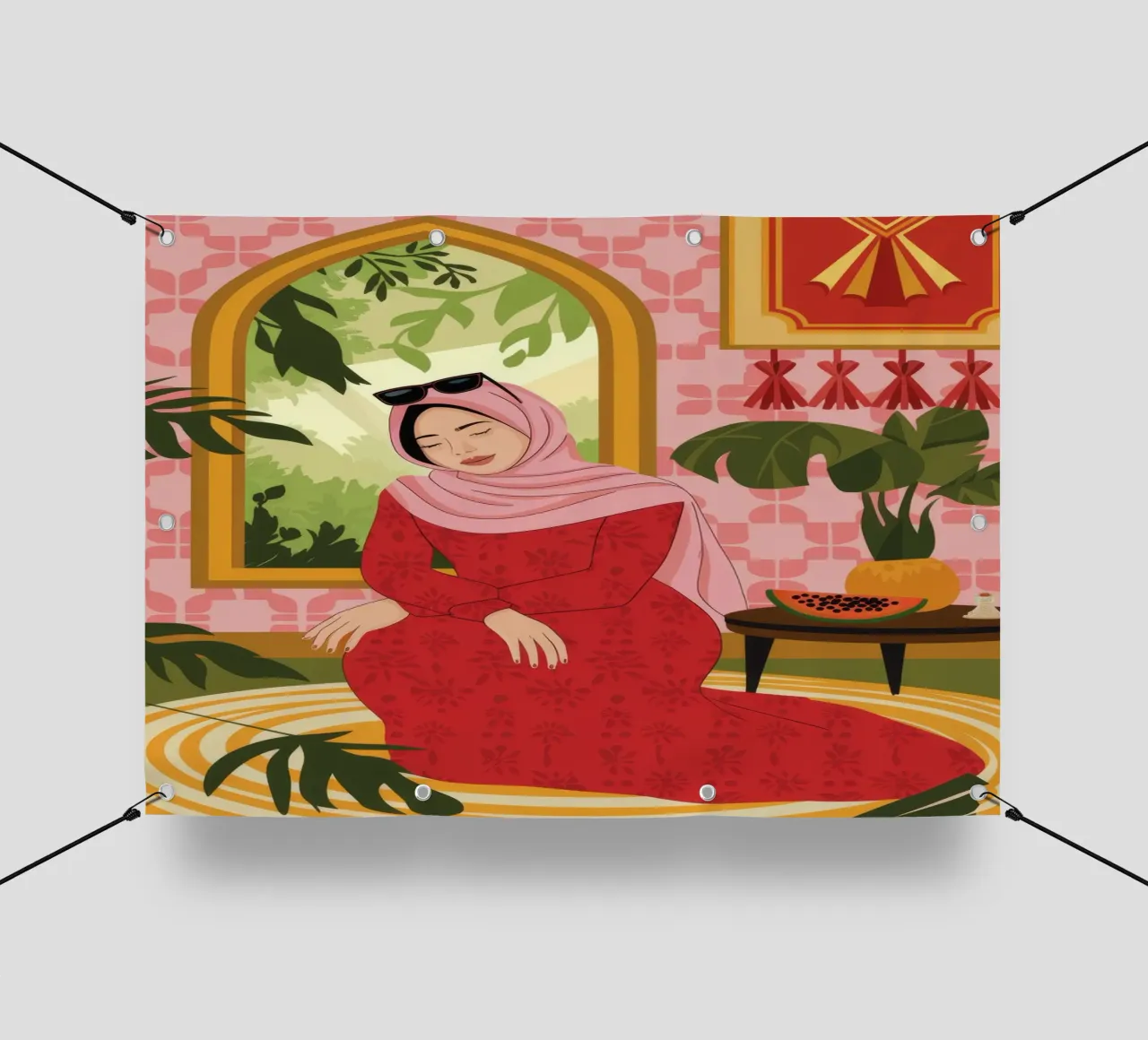 Rosso maestoso Serenity telo in pvc da Veiled Canvas