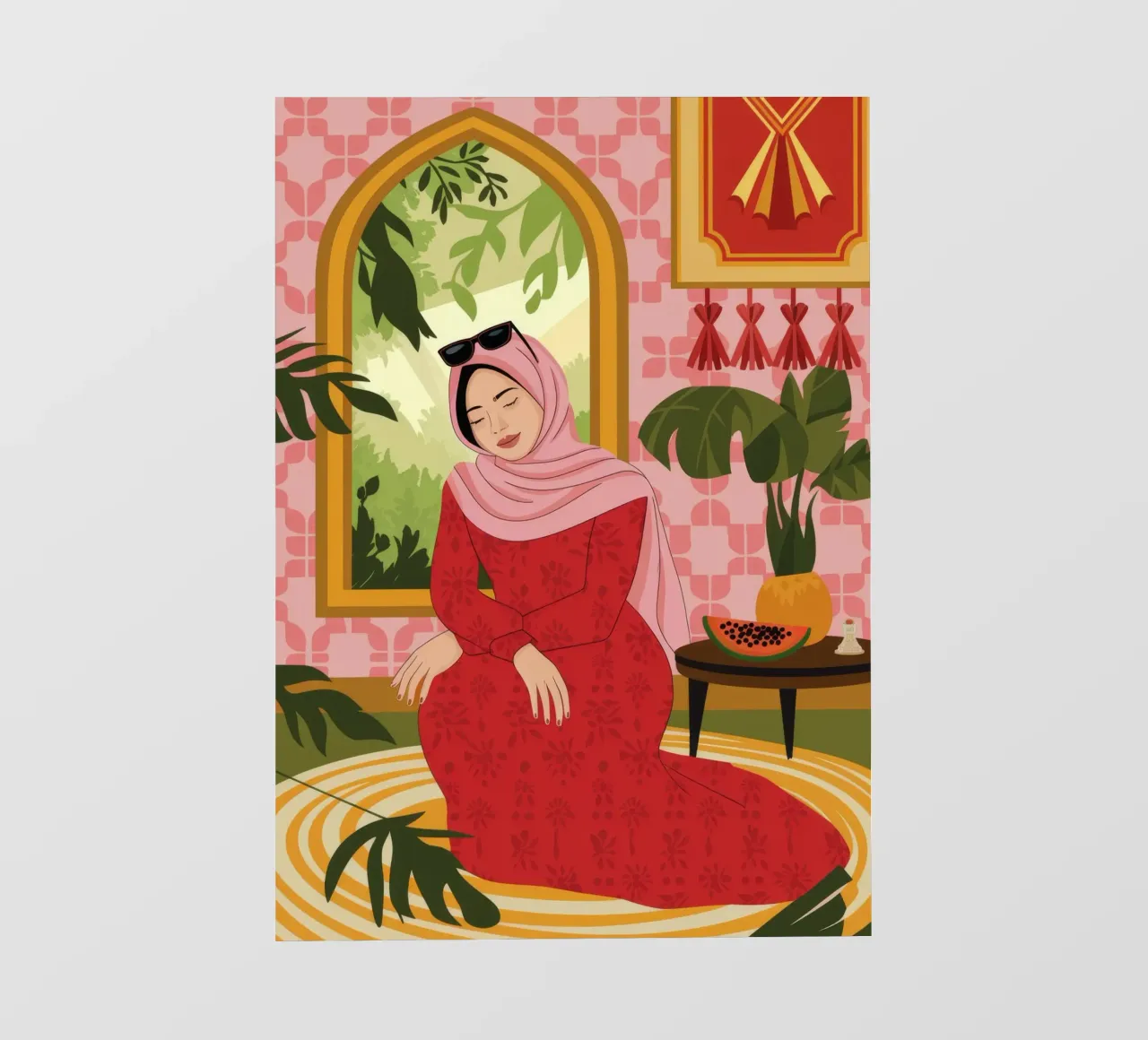 Rosso maestoso Serenity telo in pvc da Veiled Canvas