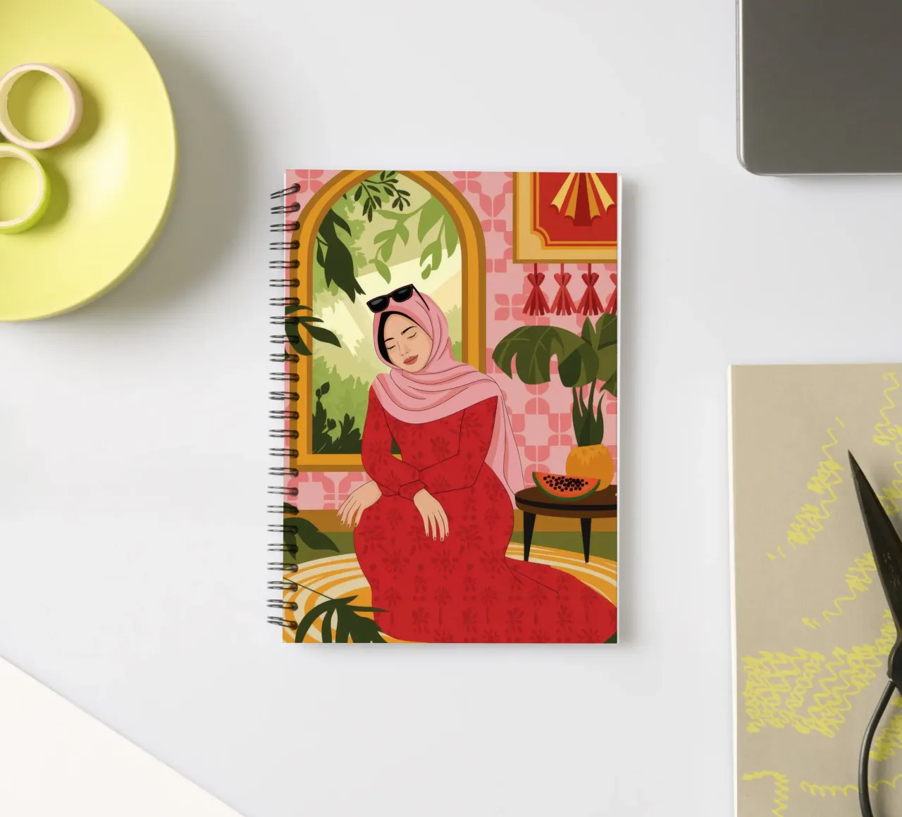 Majestic Red Serenity spiral notebook by Veiled Canvas