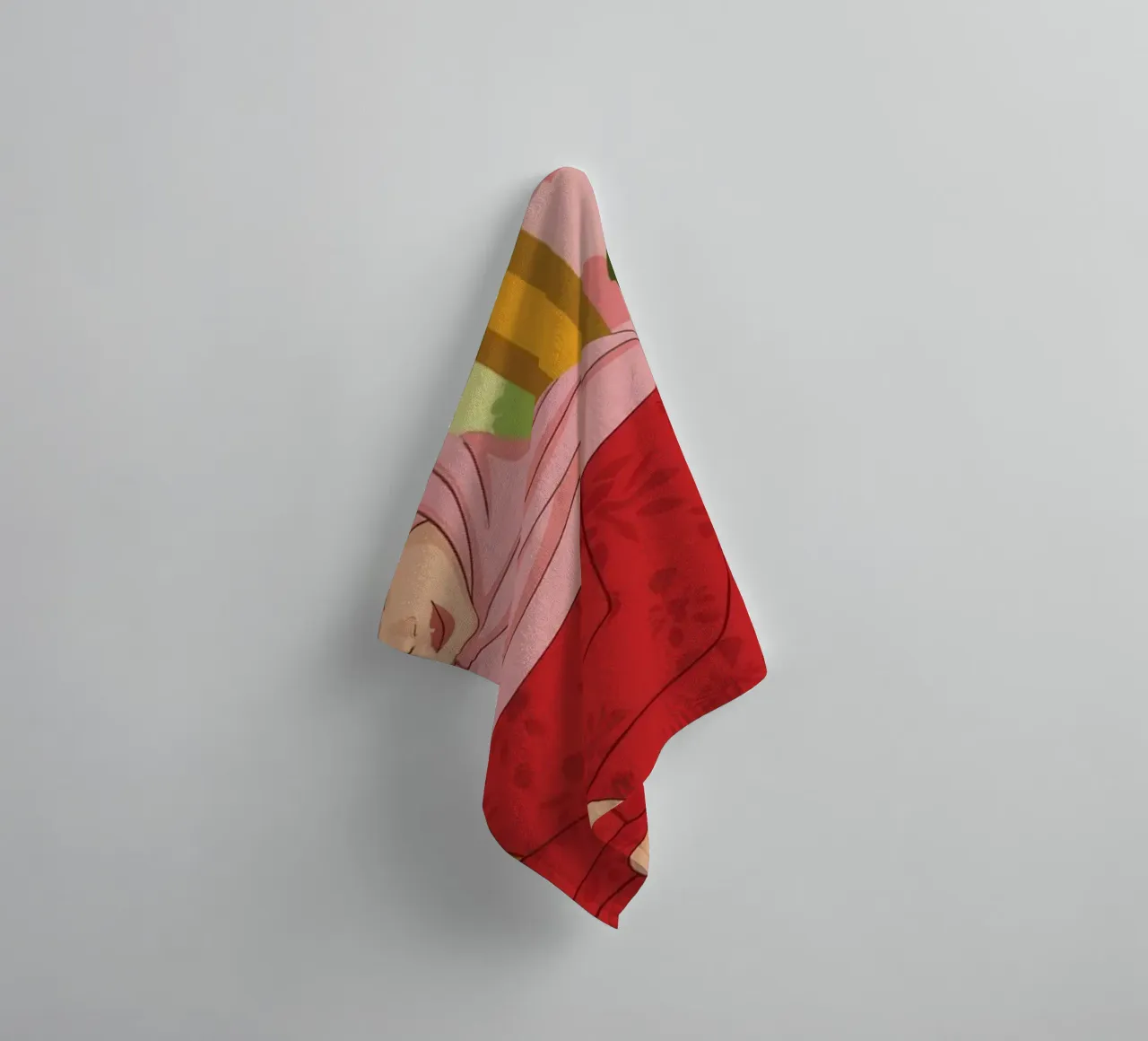Rosso maestoso Serenity asciugamano da bagno da Veiled Canvas