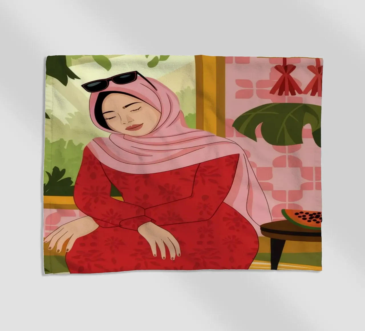 Rosso maestoso Serenity telo mare da Veiled Canvas