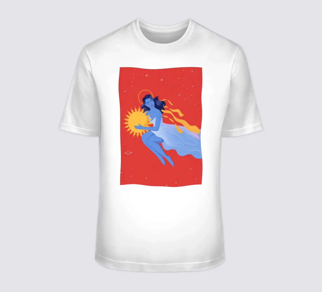 Celestial Night Embrace t-shirt by Veiled Canvas