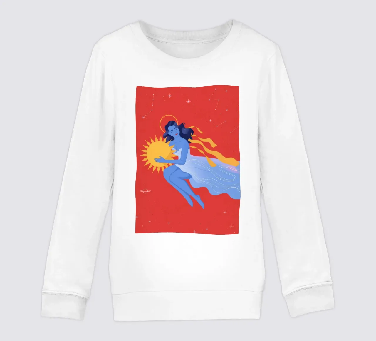 Abbraccio notturno celeste felpa bambino da Veiled Canvas