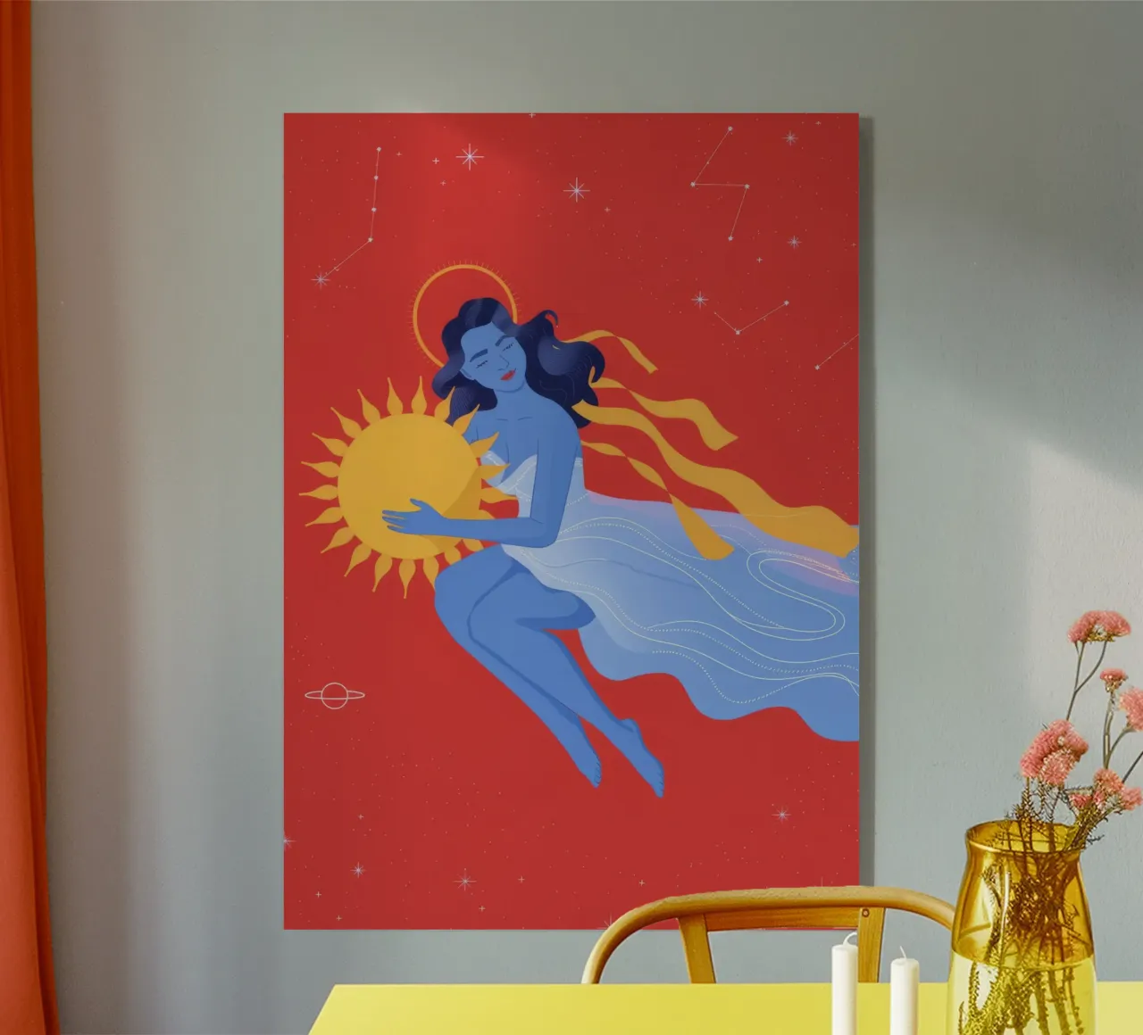 Celestial Night Embrace acrylic glass by Veiled Canvas