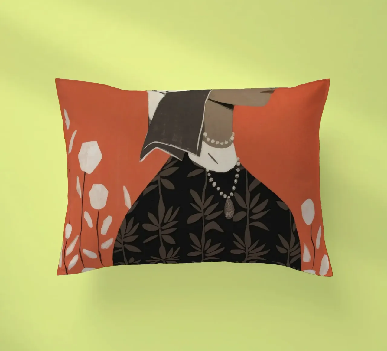 Contemplative Autumn Elegance decorative cushion by Veiled Canvas