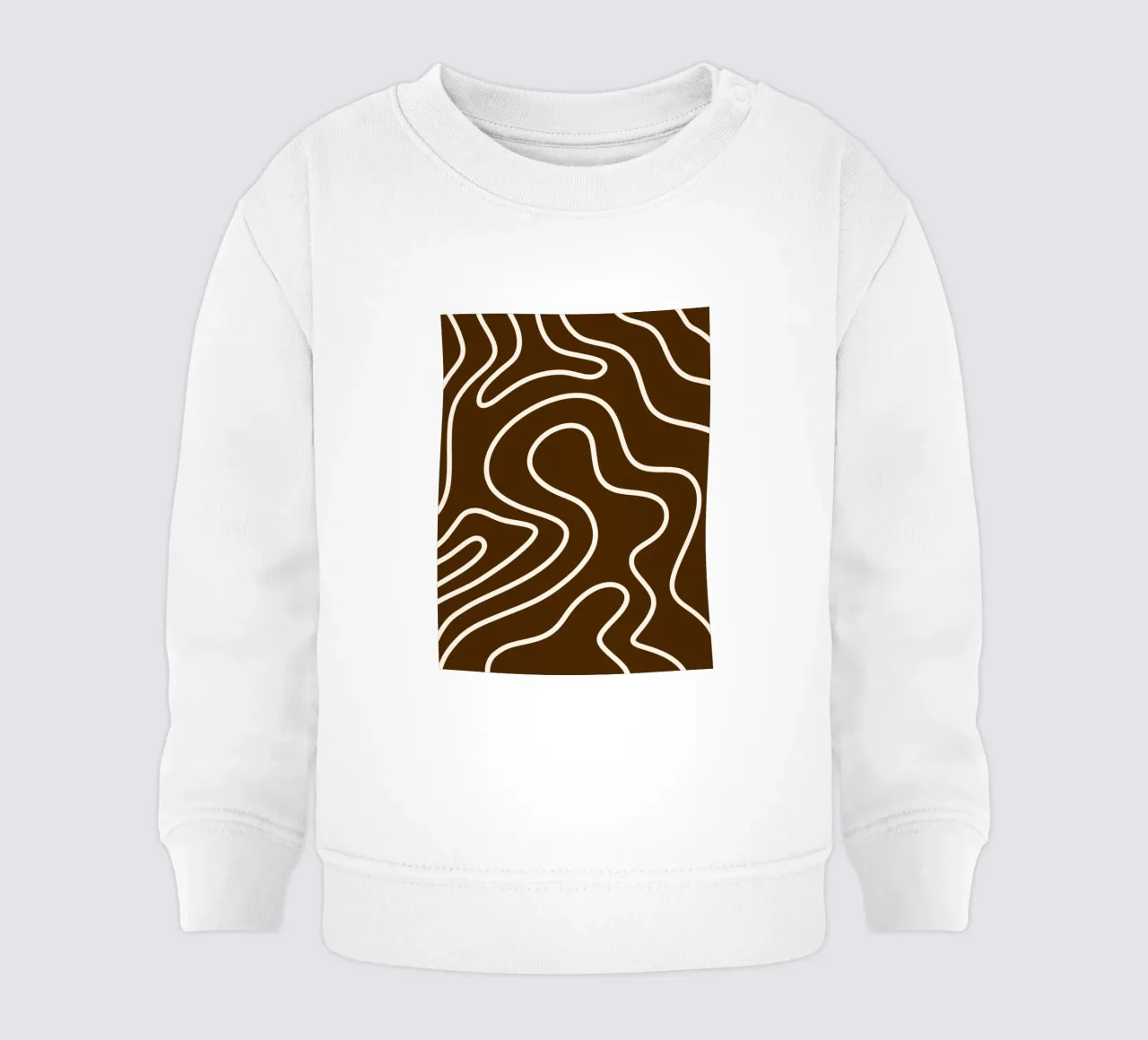 White Line Brown Background baby sweatshirt by MODERN NUANCE