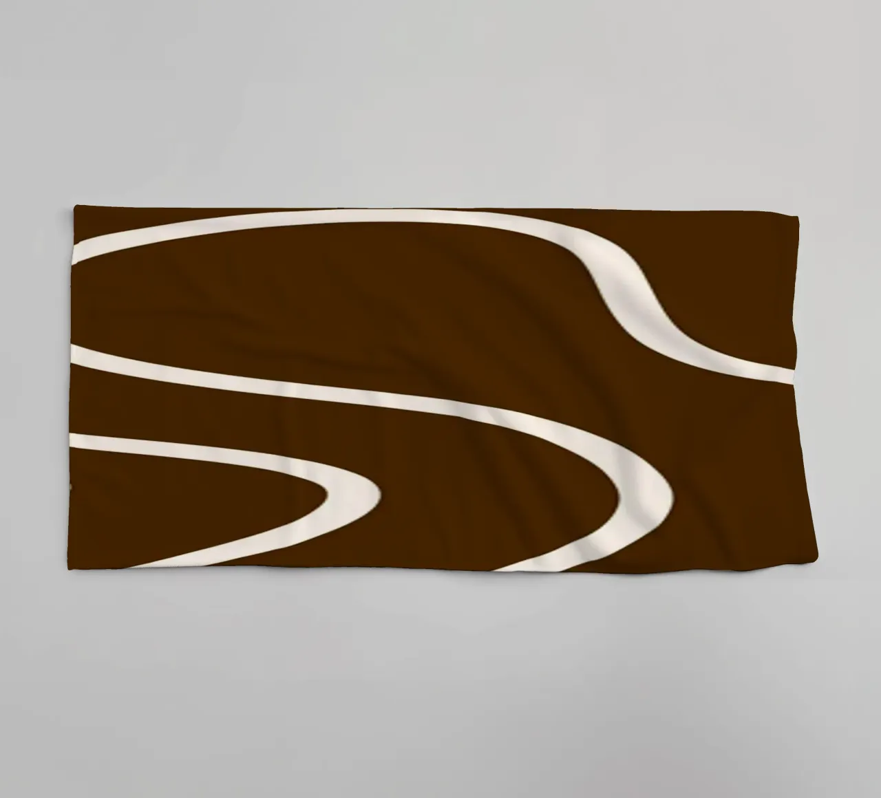White Line Brown Background towel by MODERN NUANCE
