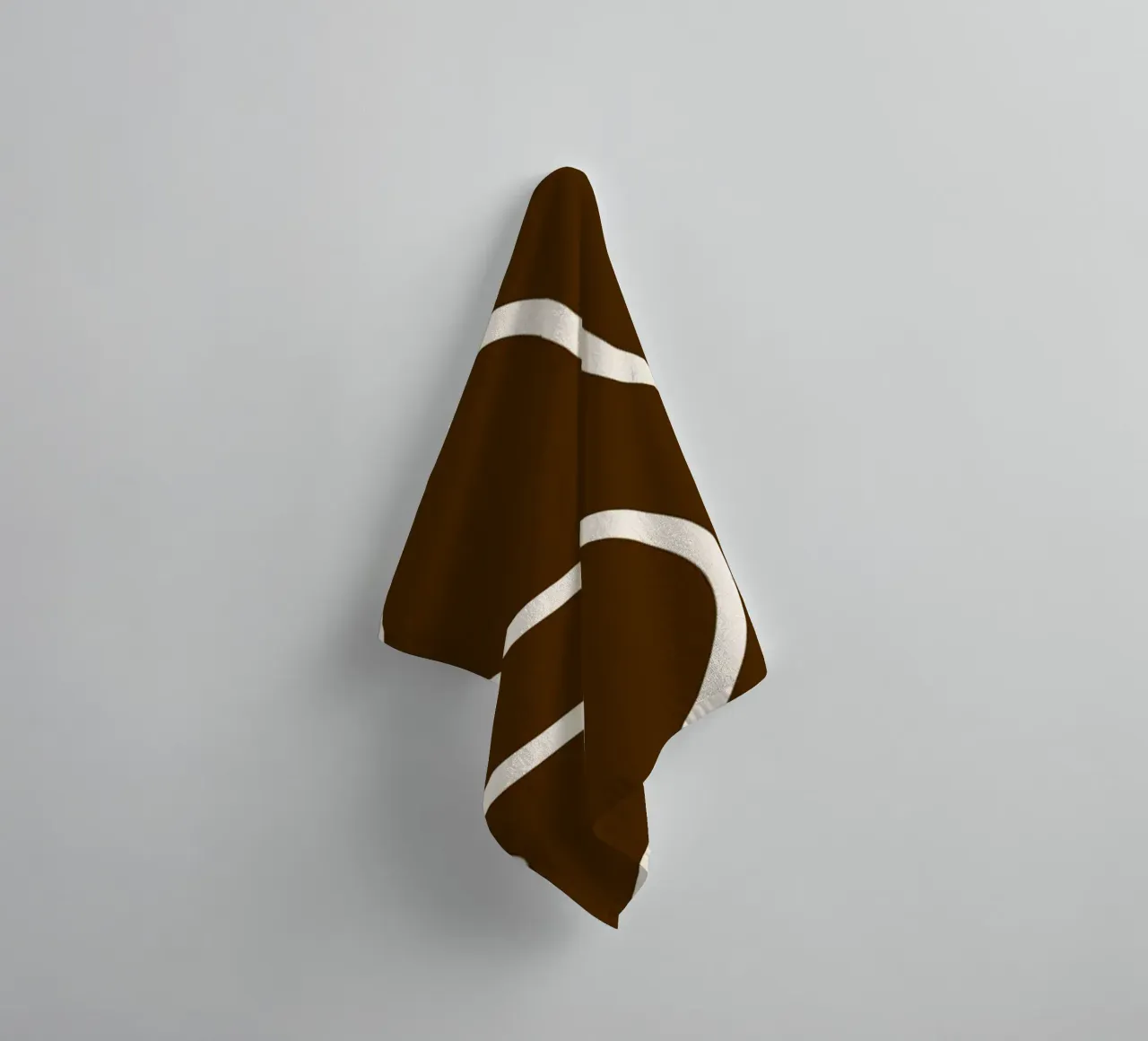 White Line Brown Background towel by MODERN NUANCE