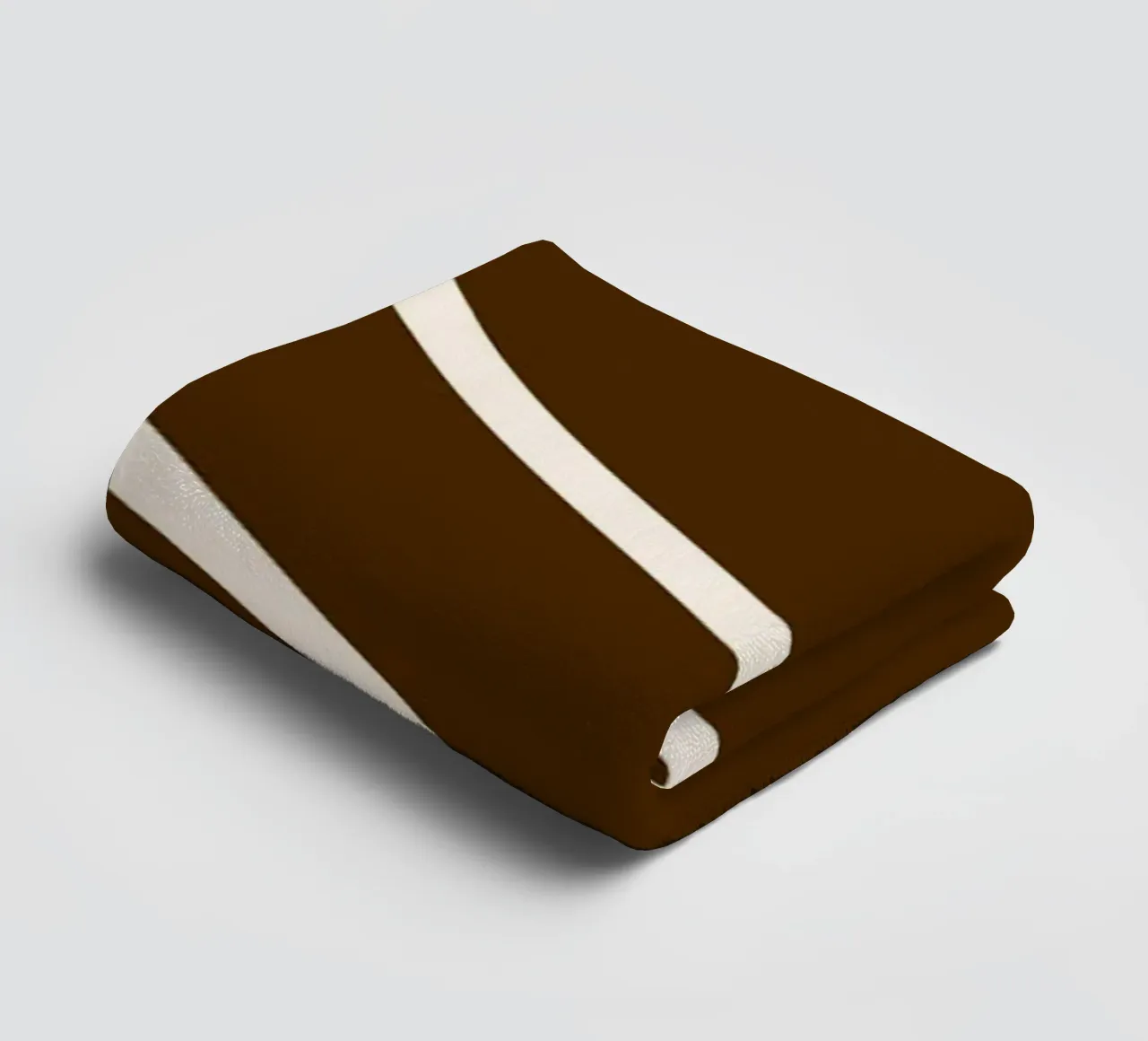 White Line Brown Background towel by MODERN NUANCE