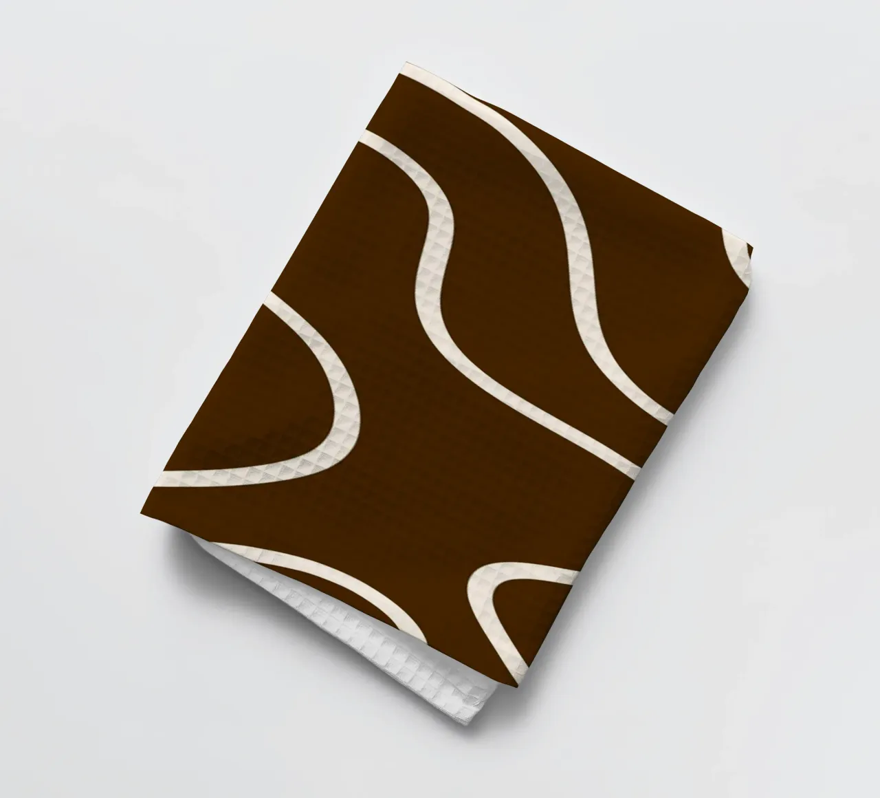 White Line Brown Background tea towel by MODERN NUANCE