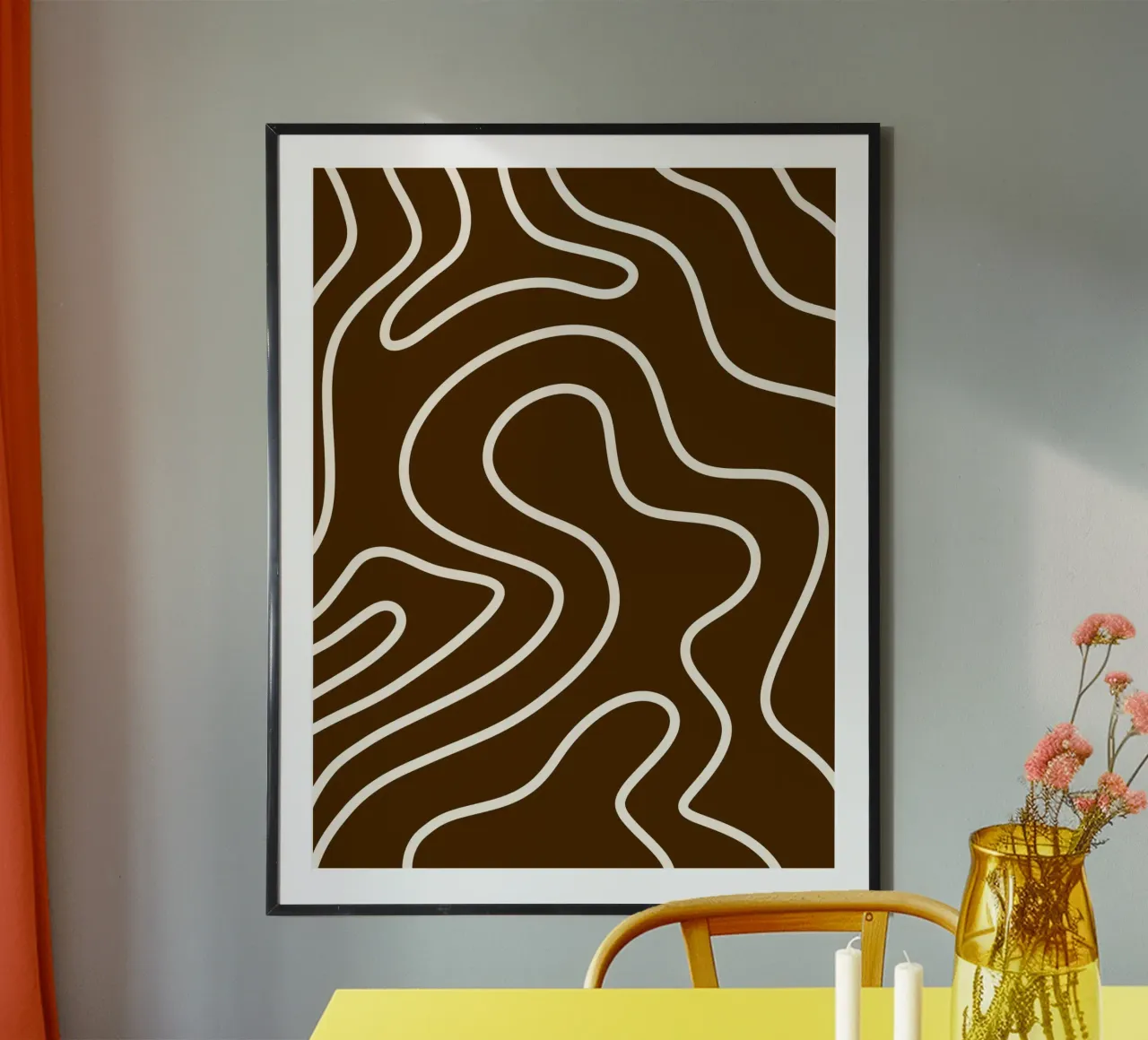 Linea bianca Sfondo marrone carta hahnemühle da MODERN NUANCE