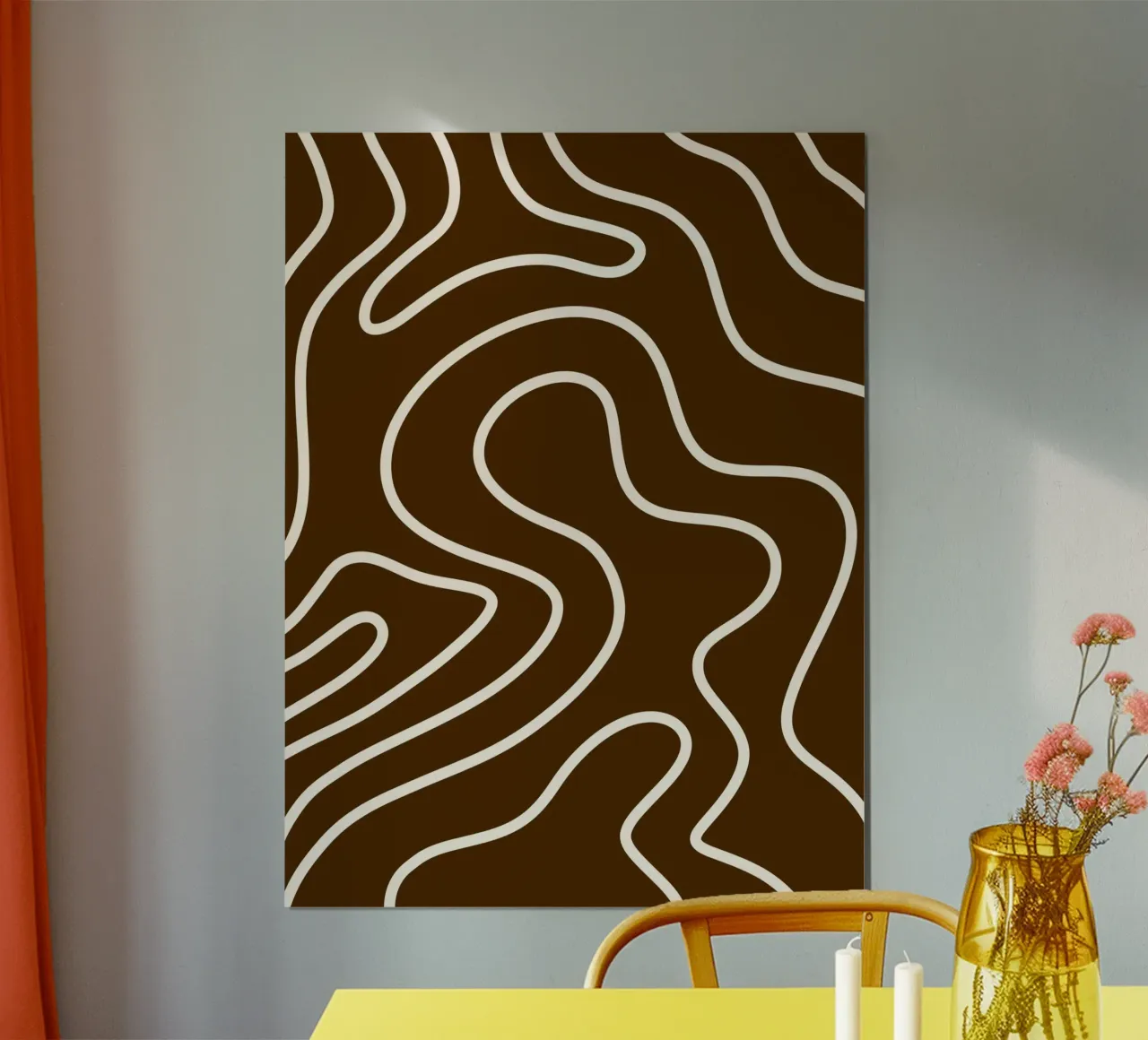 Linea bianca Sfondo marrone carta hahnemühle da MODERN NUANCE