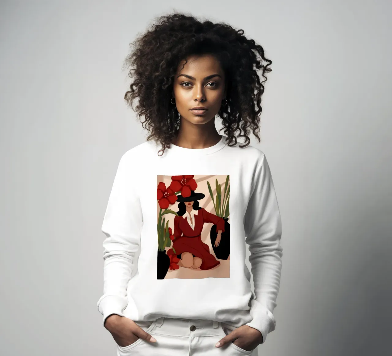 Rosso audace e sofisticato felpa da Veiled Canvas