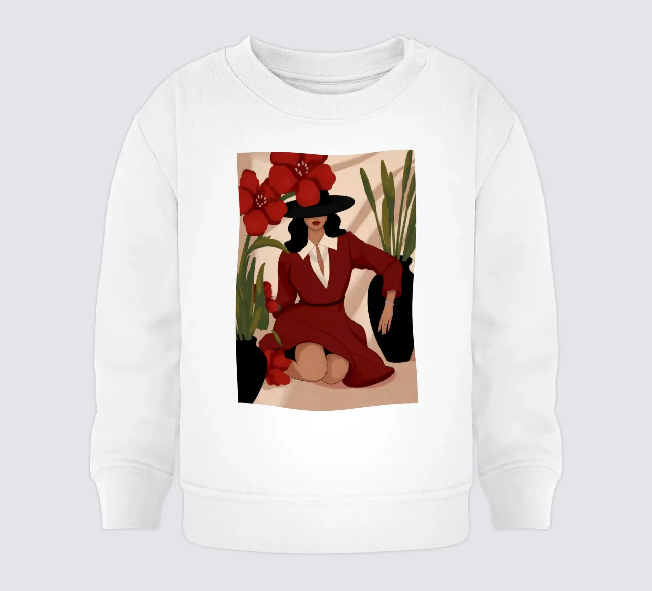Rosso audace e sofisticato felpa neonato da Veiled Canvas