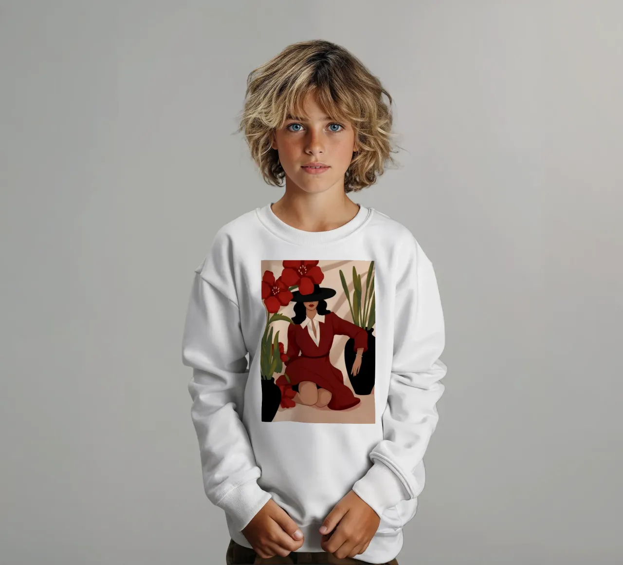 Rosso audace e sofisticato felpa bambino da Veiled Canvas
