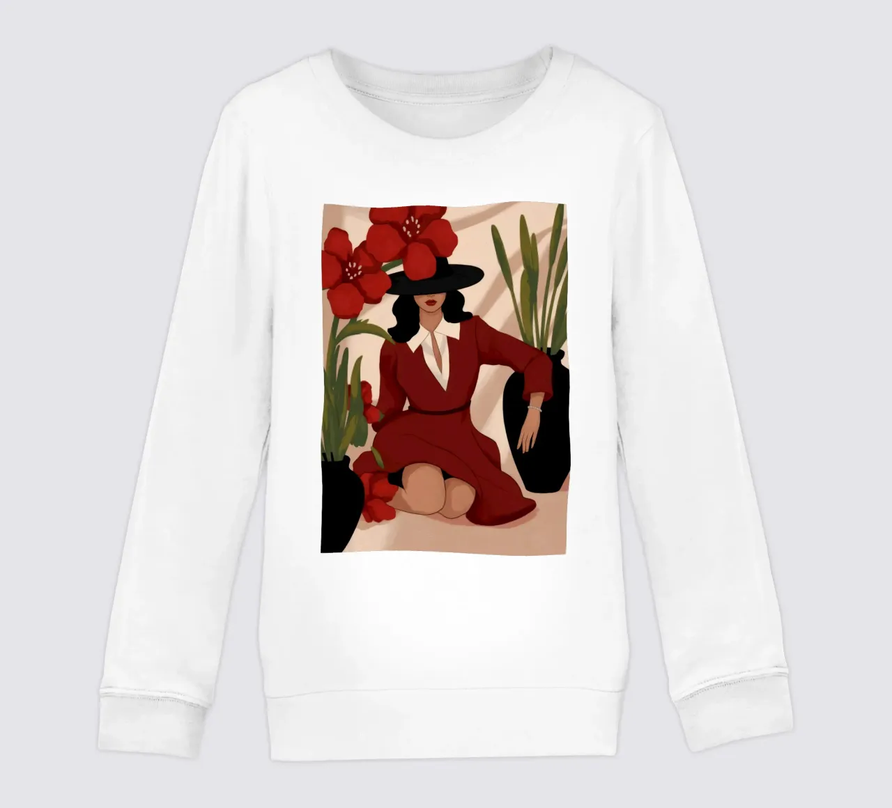 Rosso audace e sofisticato felpa bambino da Veiled Canvas