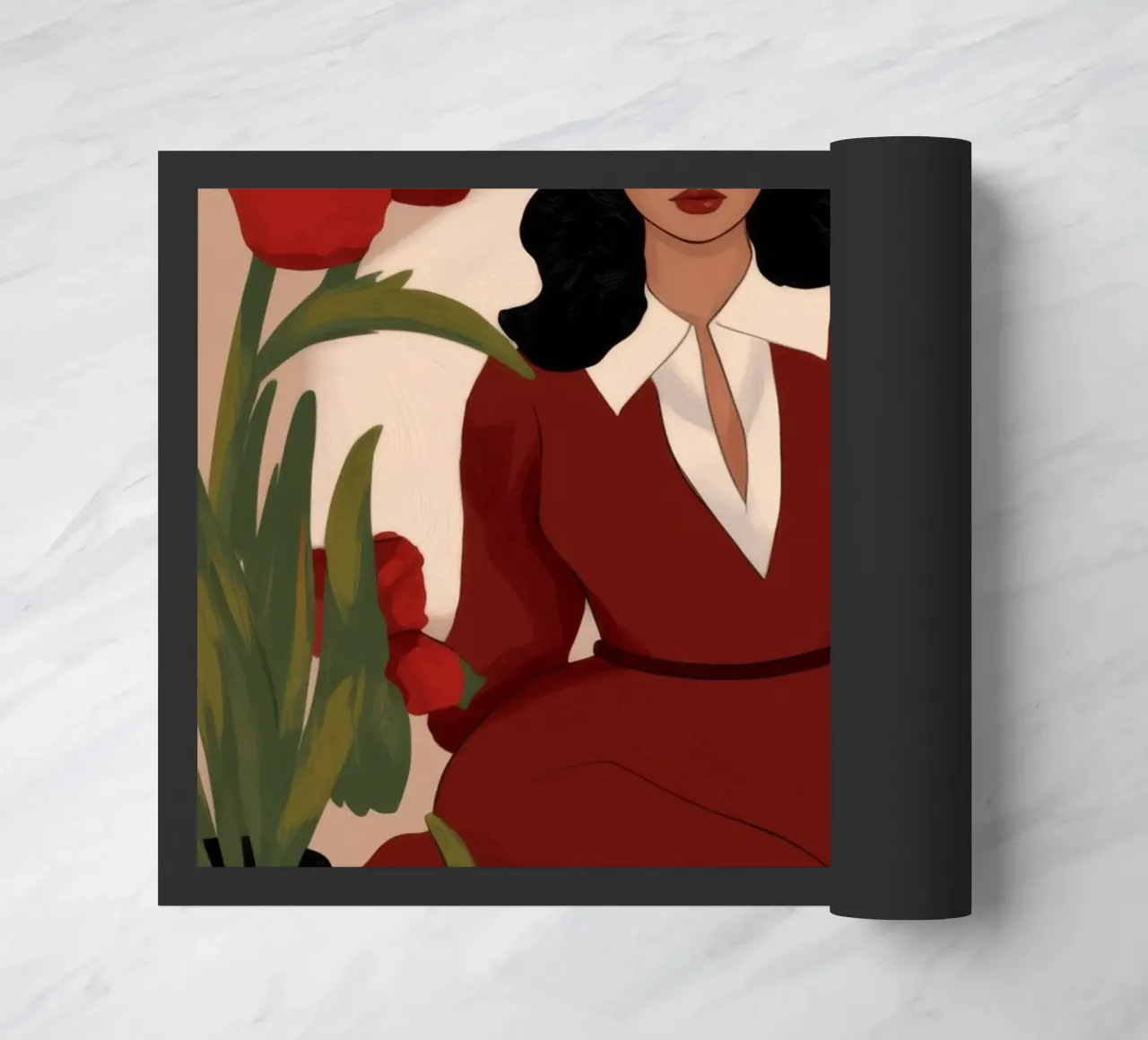 Rosso audace e sofisticato zerbino da Veiled Canvas