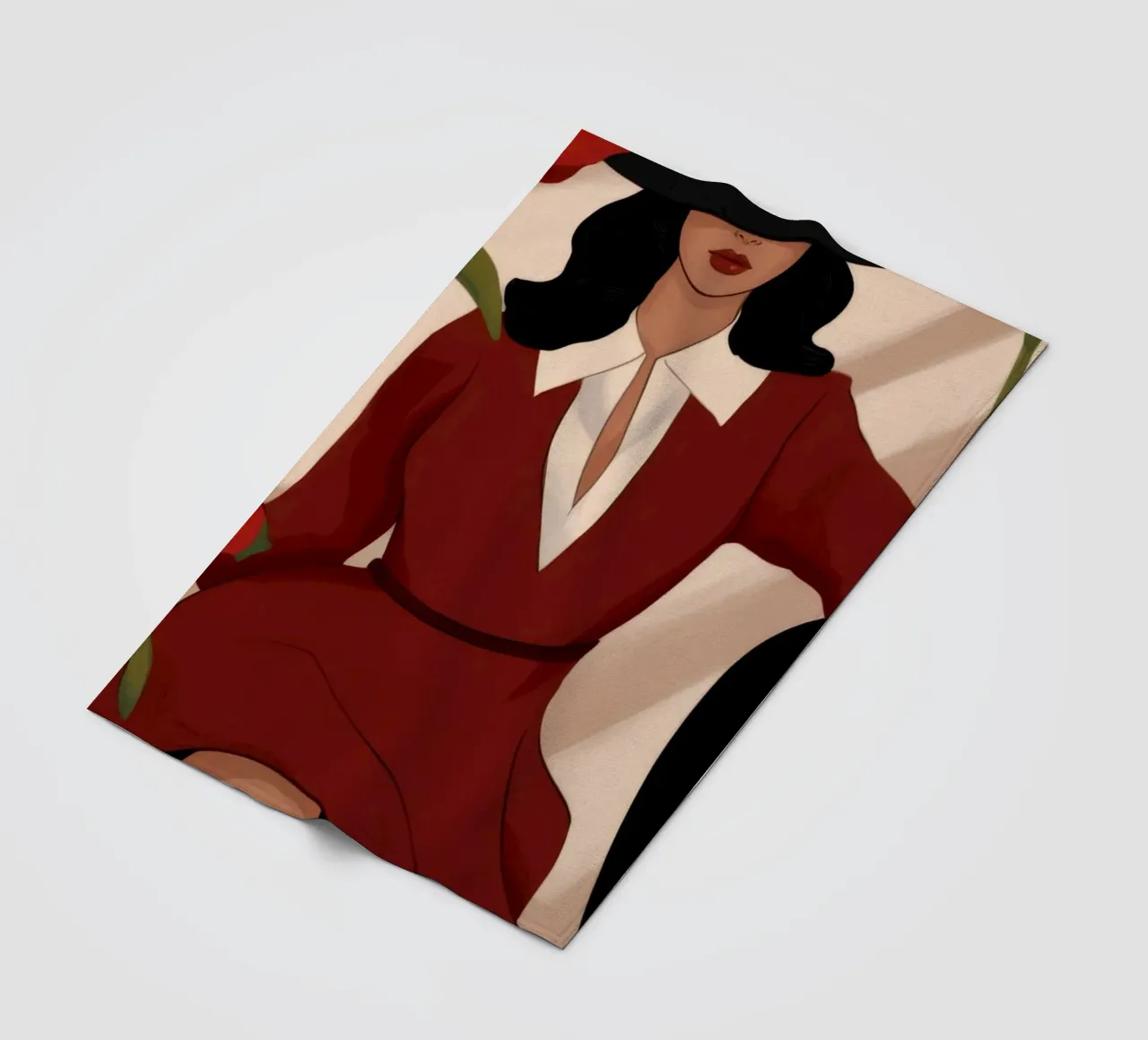 Rosso audace e sofisticato coperta in pile da Veiled Canvas
