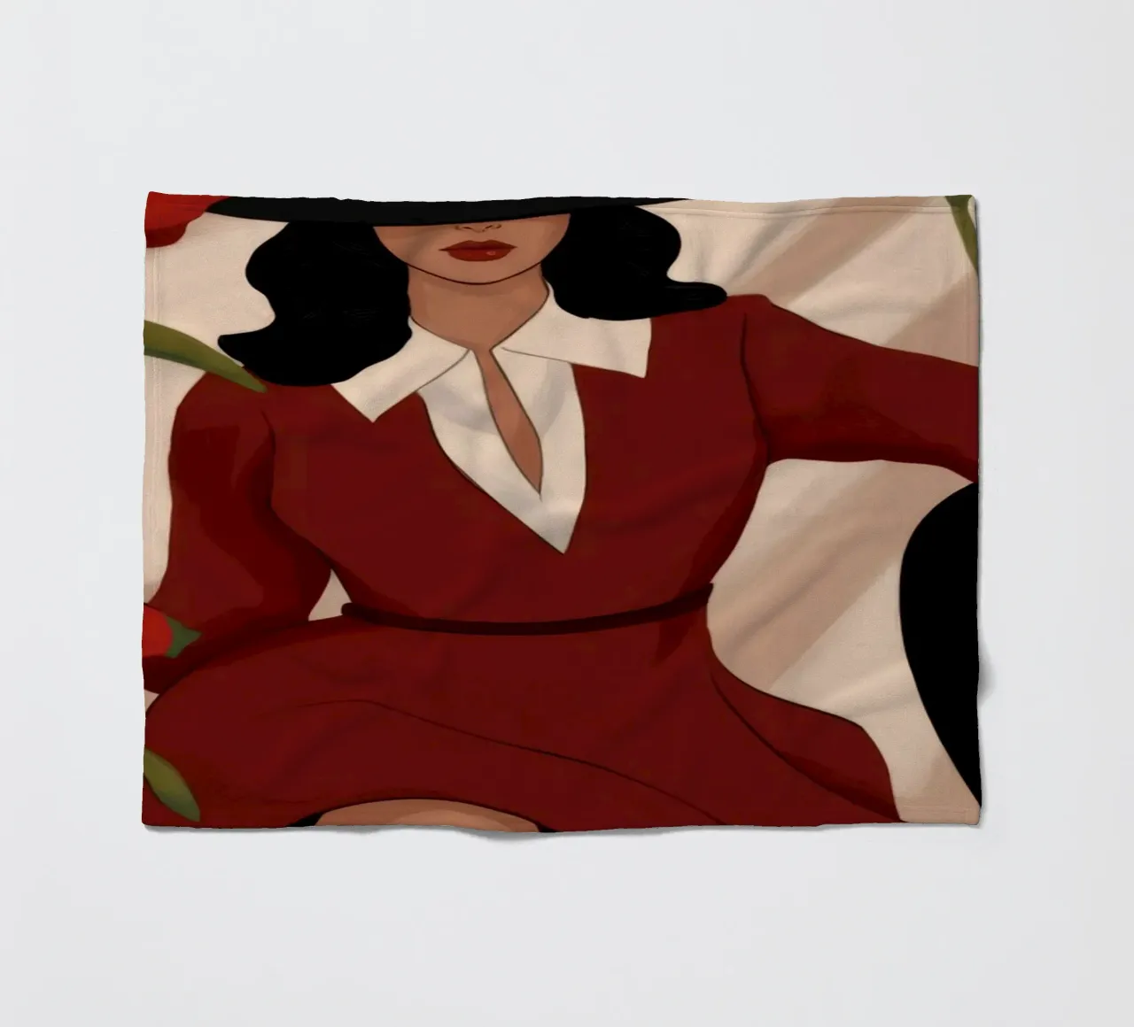 Rosso audace e sofisticato coperta in pile da Veiled Canvas