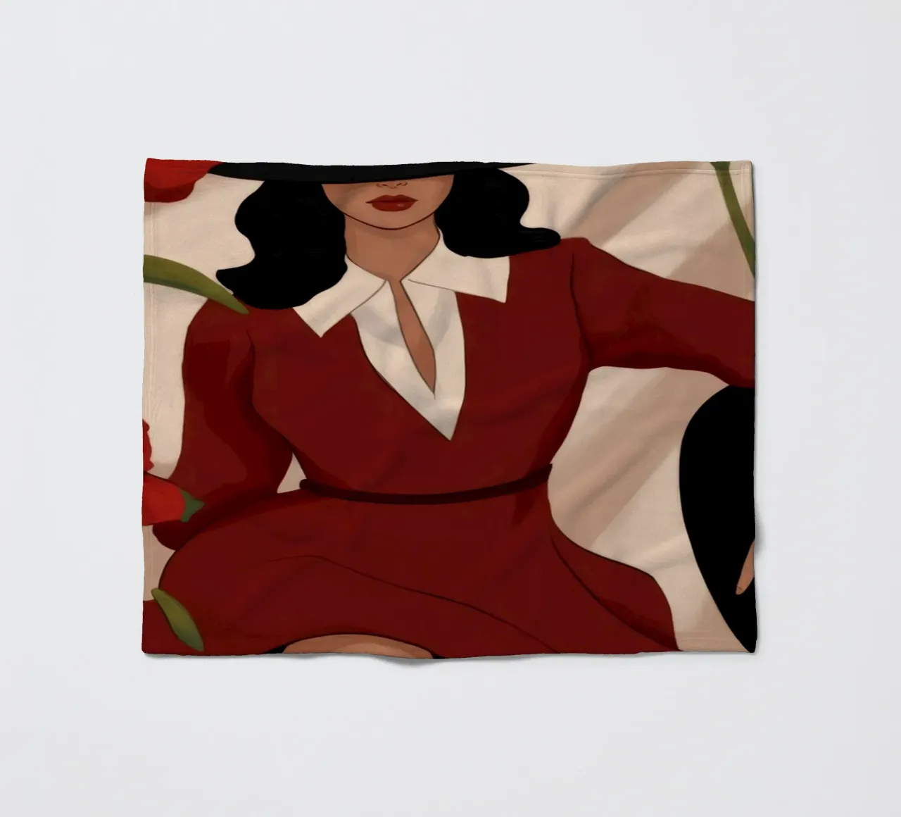 Rosso audace e sofisticato coperta in pile da Veiled Canvas