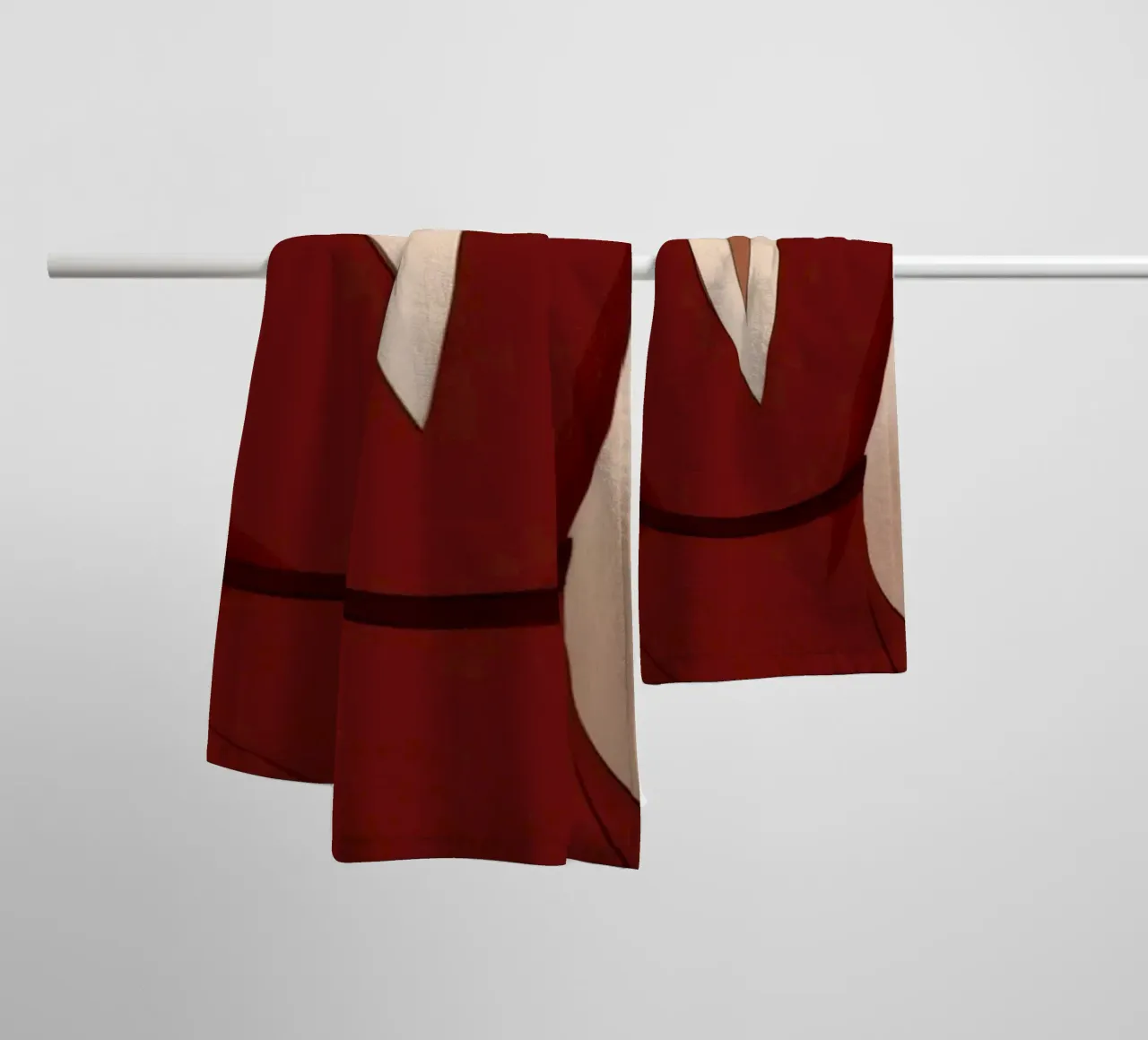 Rosso audace e sofisticato asciugamano da bagno da Veiled Canvas