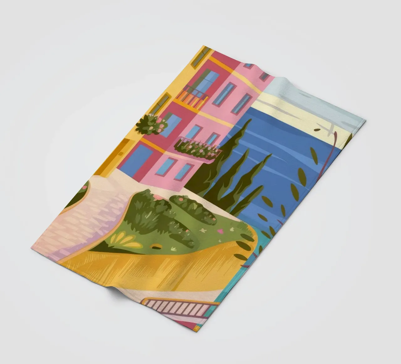 Moonlit Coastal Path fleece blanket by Veiled Canvas