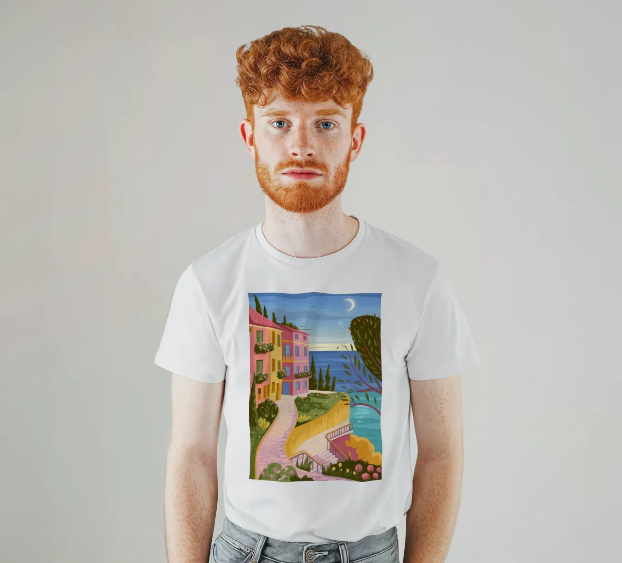 Moonlit Coastal Path t-shirt by Veiled Canvas