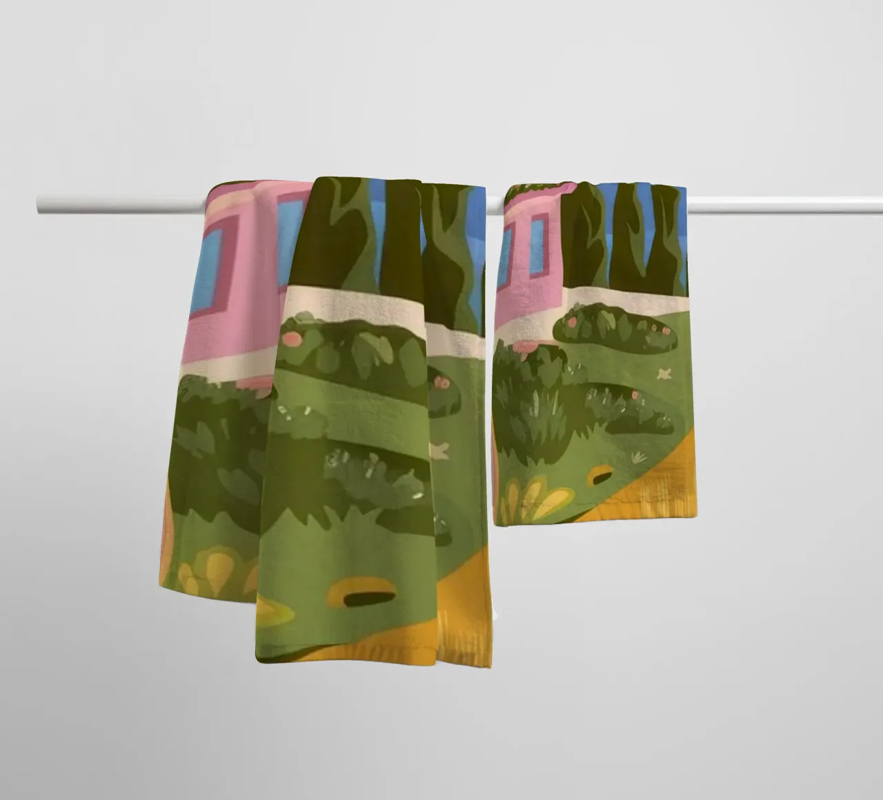Moonlit Coastal Path towel by Veiled Canvas