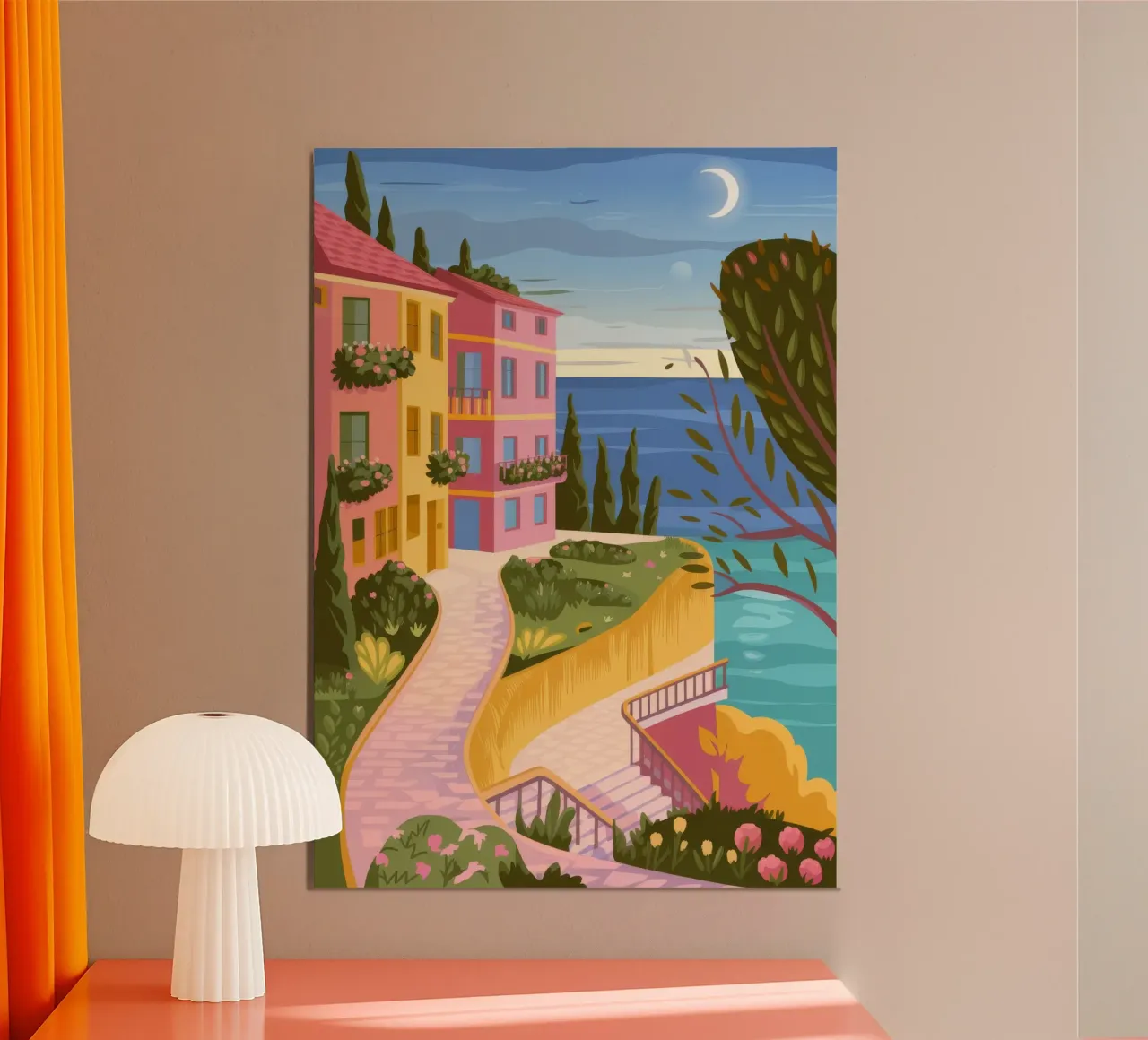 Moonlit Coastal Path hahnemühle by Veiled Canvas
