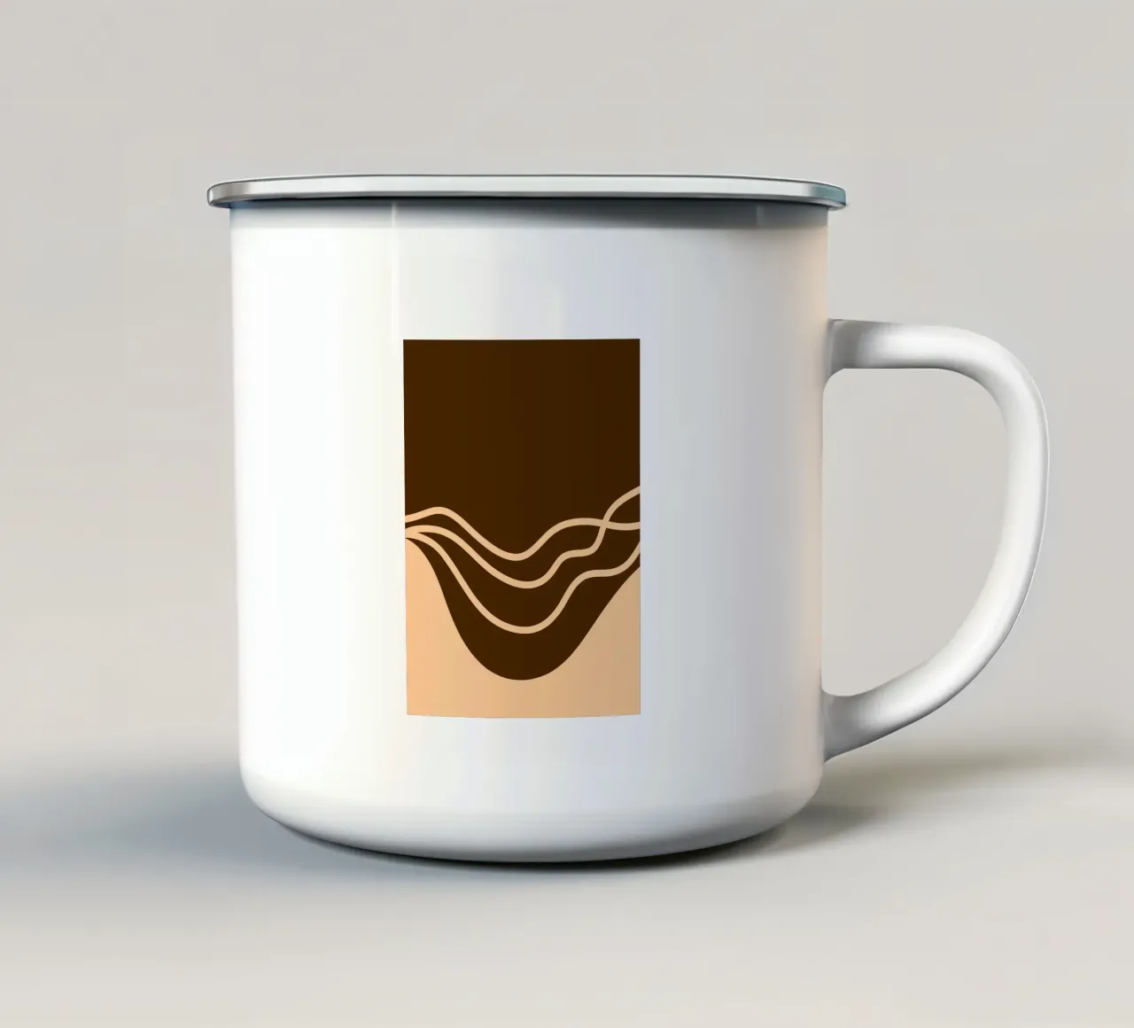 Linea d'onda curva tazza in smalto da MODERN NUANCE
