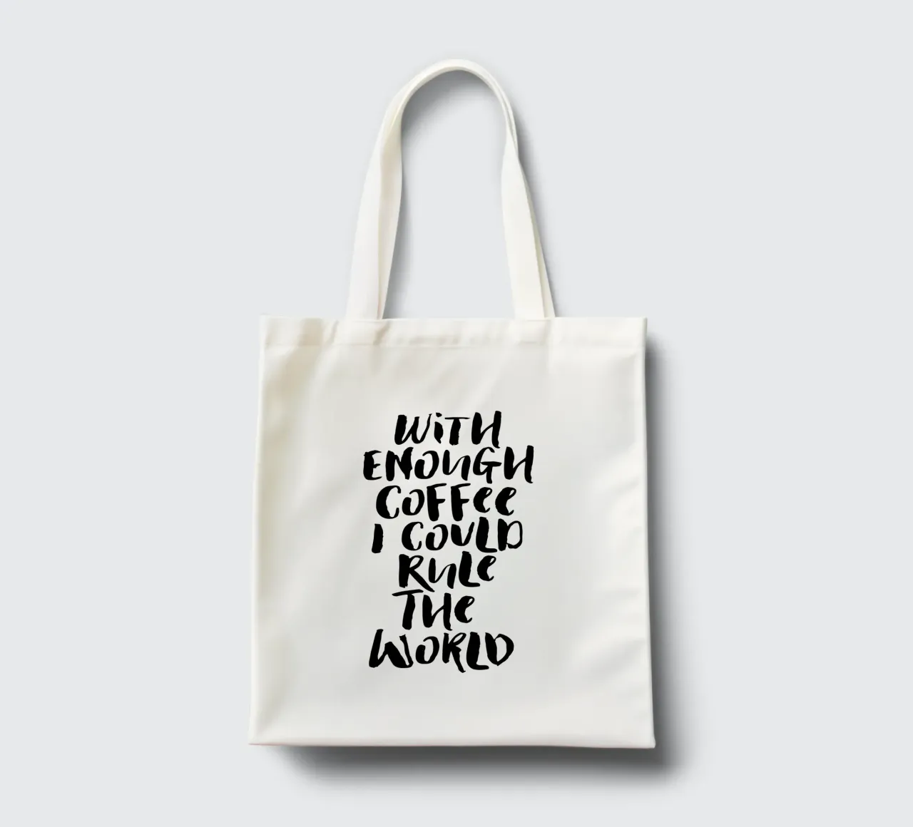 Con abbastanza caffè potrei governare il mondo Typografie Design borsa in juta da THE MOTIVATED TYPE