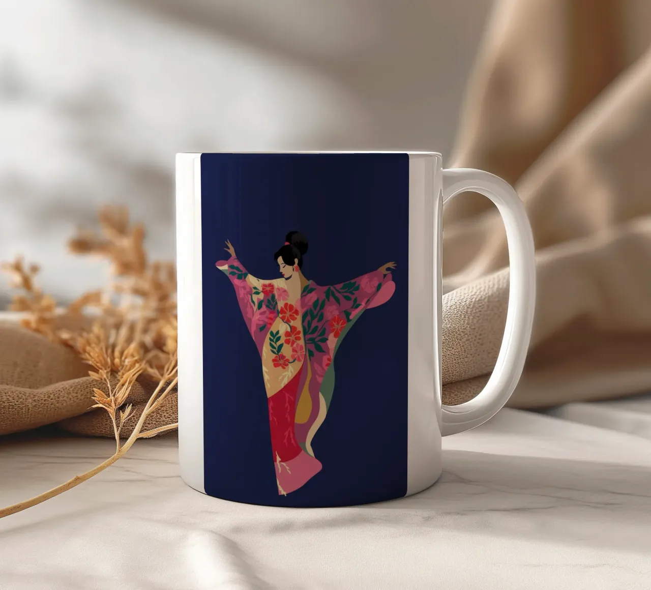 Anmutige Tradition Keramik Tasse von Veiled Canvas