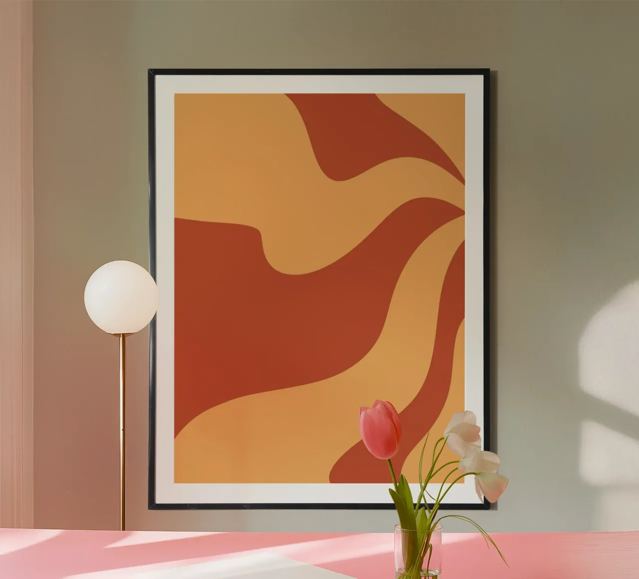 Rood en Geel Modern Minimalistisch poster van MODERN NUANCE