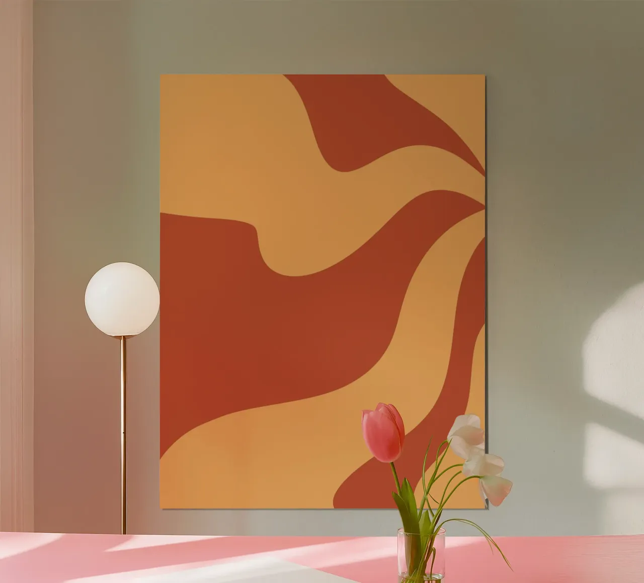 Rood en Geel Modern Minimalistisch poster van MODERN NUANCE